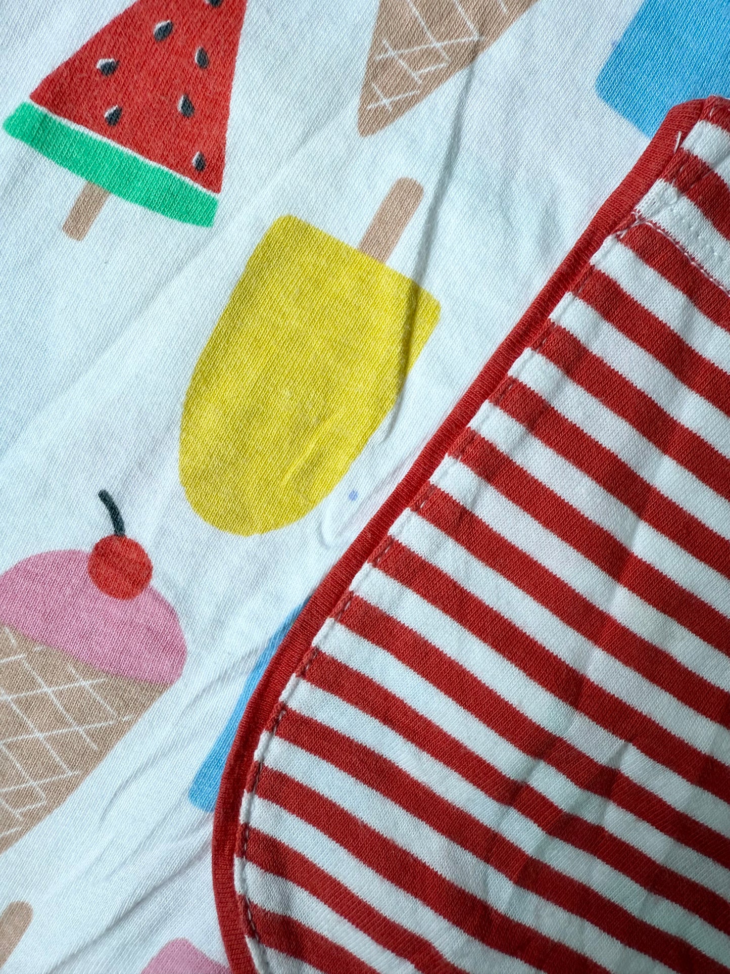 Mini Boden Colourful Ice Cream & Stripped Pocket T-Shirt Dress (7-8 Years)
