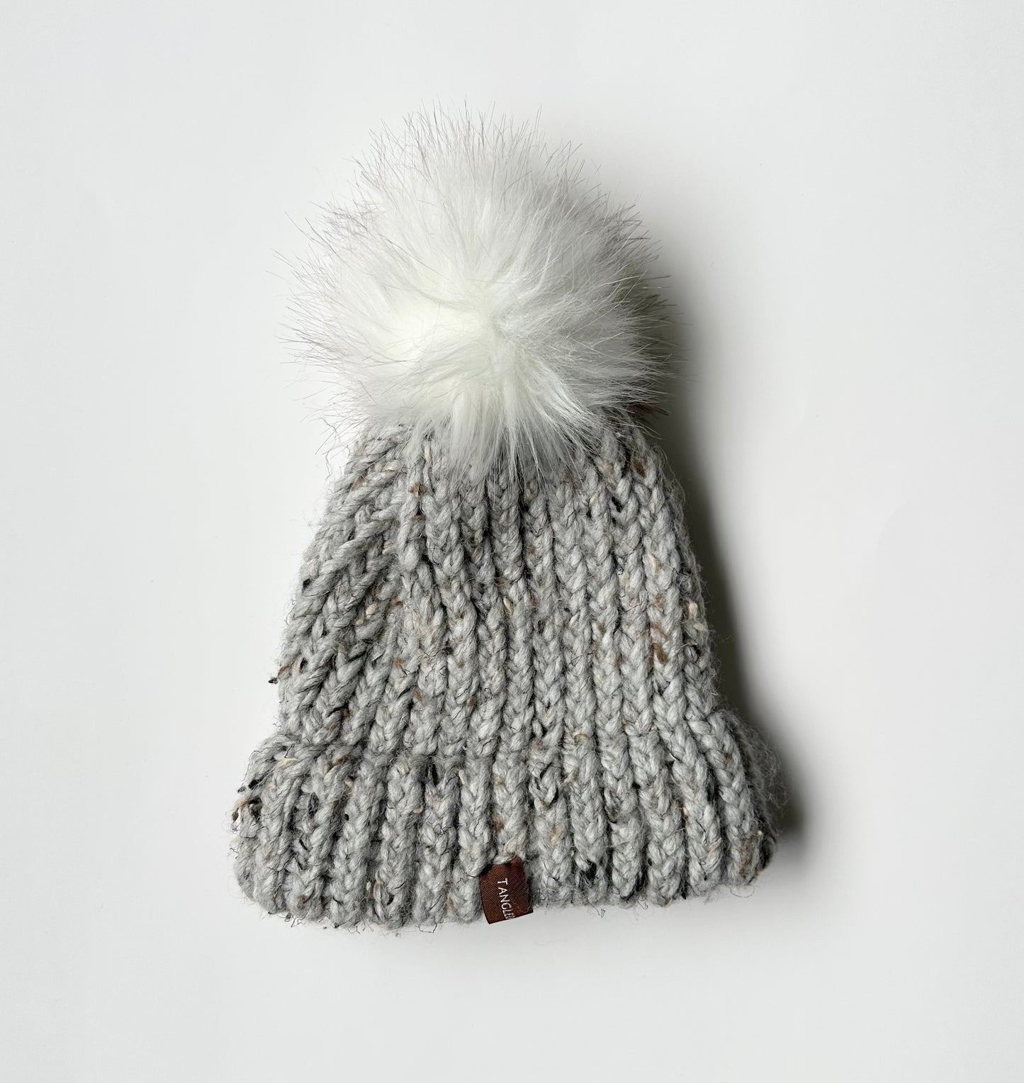 Tangled Knots Co Grey Pom Pom Toque (0-6 Months)