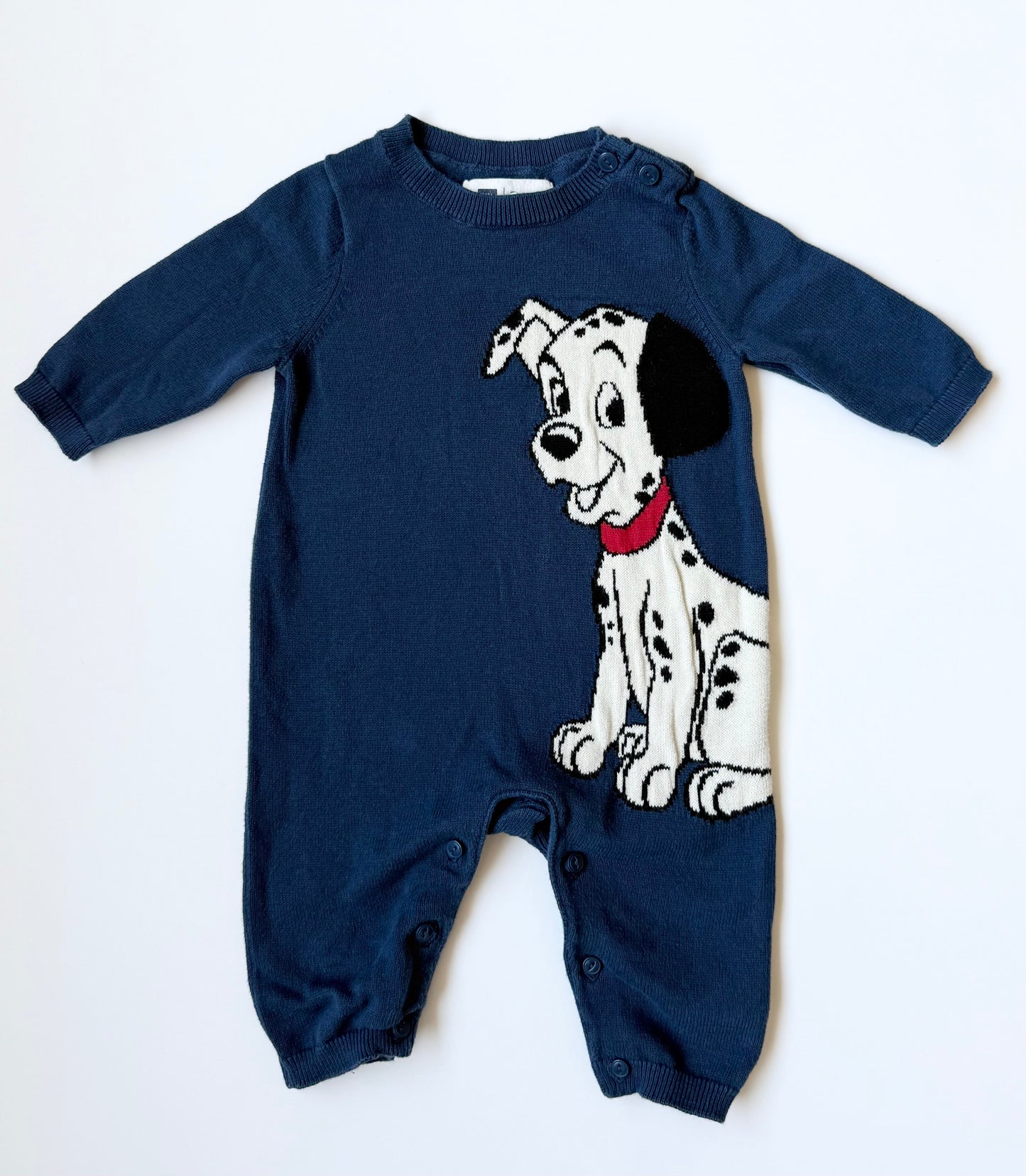 Baby Gap x Disney Navy 101 Dalmatians Knit Jumpsuit (0-3 Months)