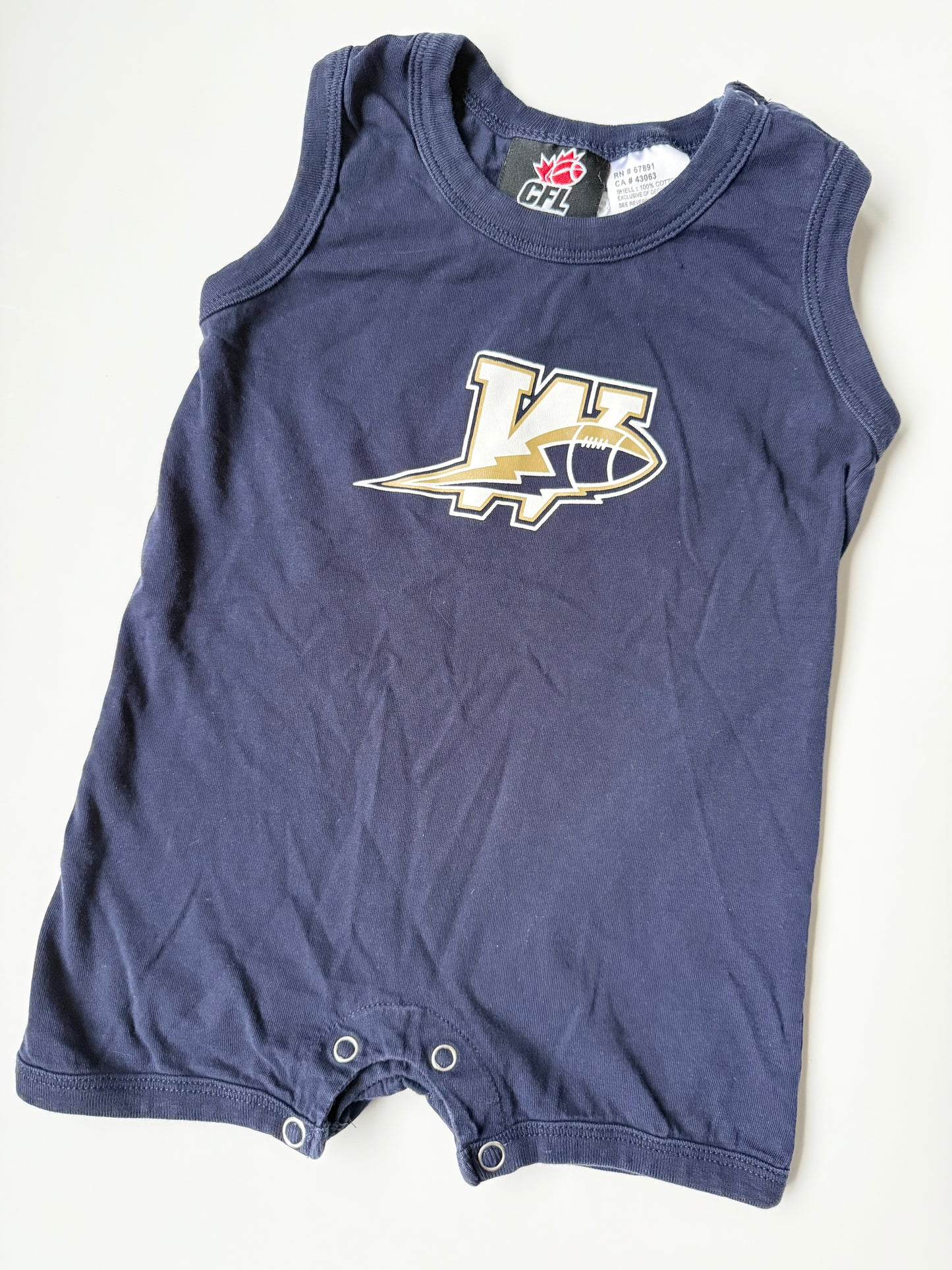 Winnipeg Blue Bombers Reebok Navy Football Romper (6-9 Months)