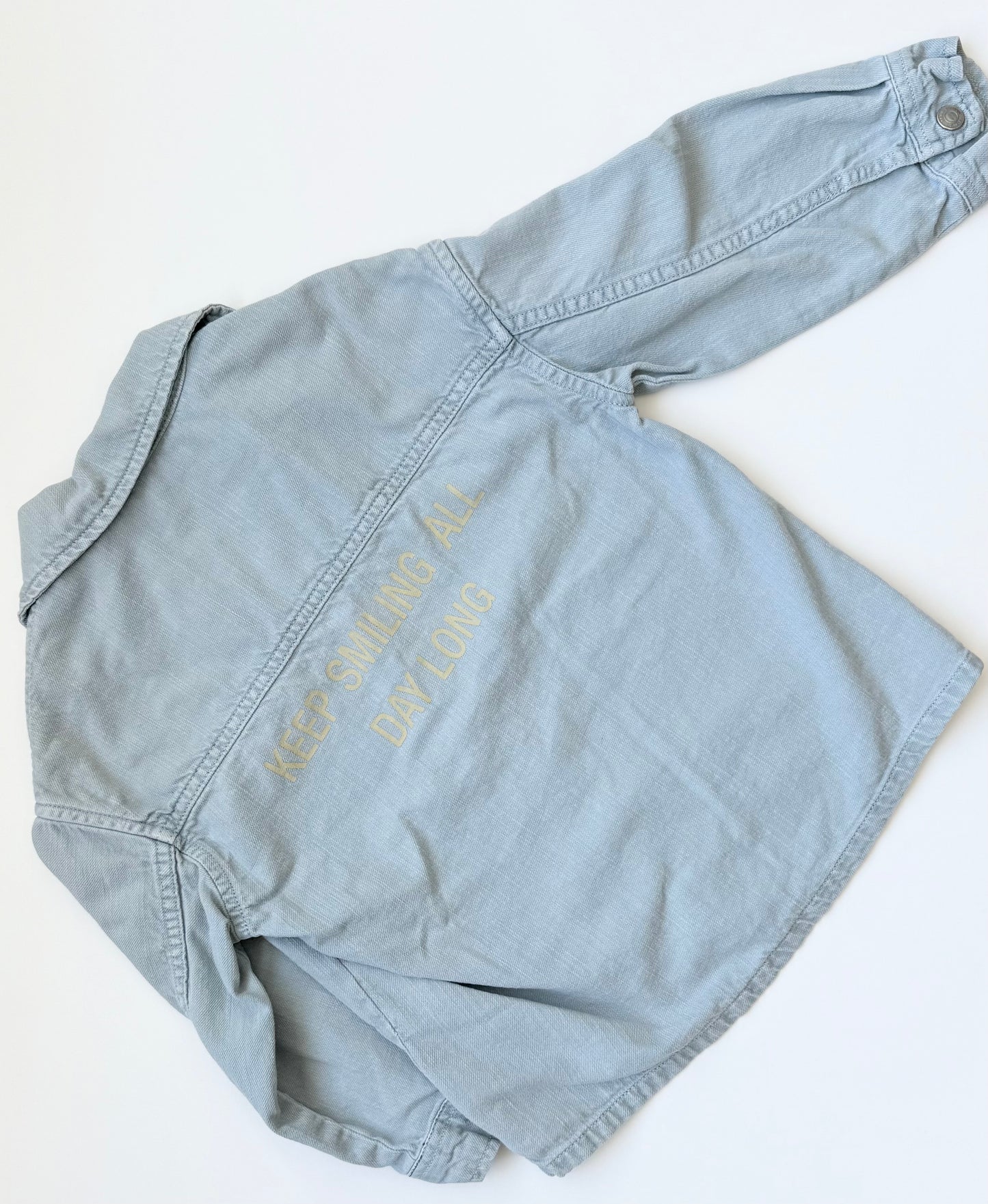 Zara Jean “Keep Smiling All Day Long” Long Sleeve Button Up (3-4 Years)