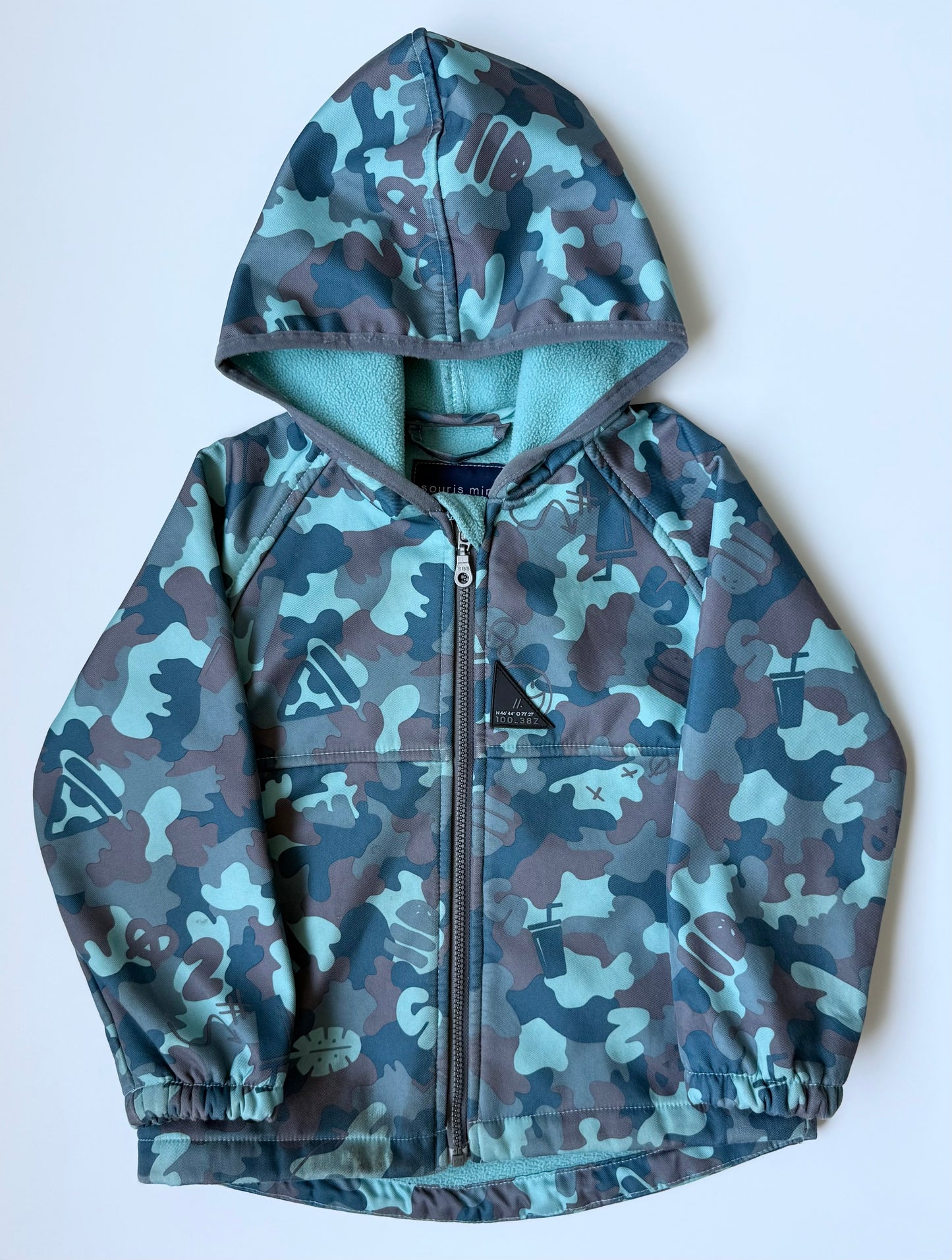 Souris Mini Blue Camo Fleece Lined Jacket (18-24 Months)