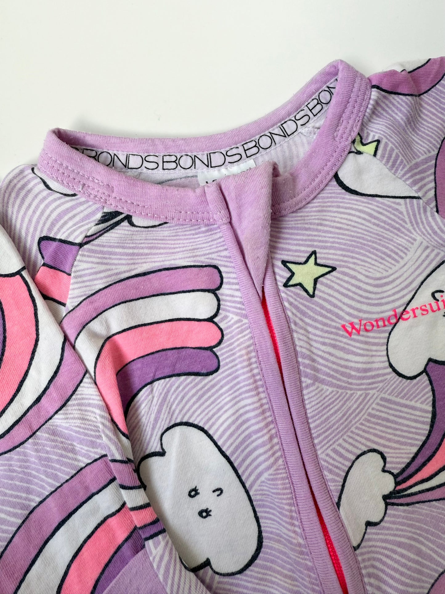Bonds Wondersuit Purple Cloud & Rainbow Sleeper Romper (0-3 Months)
