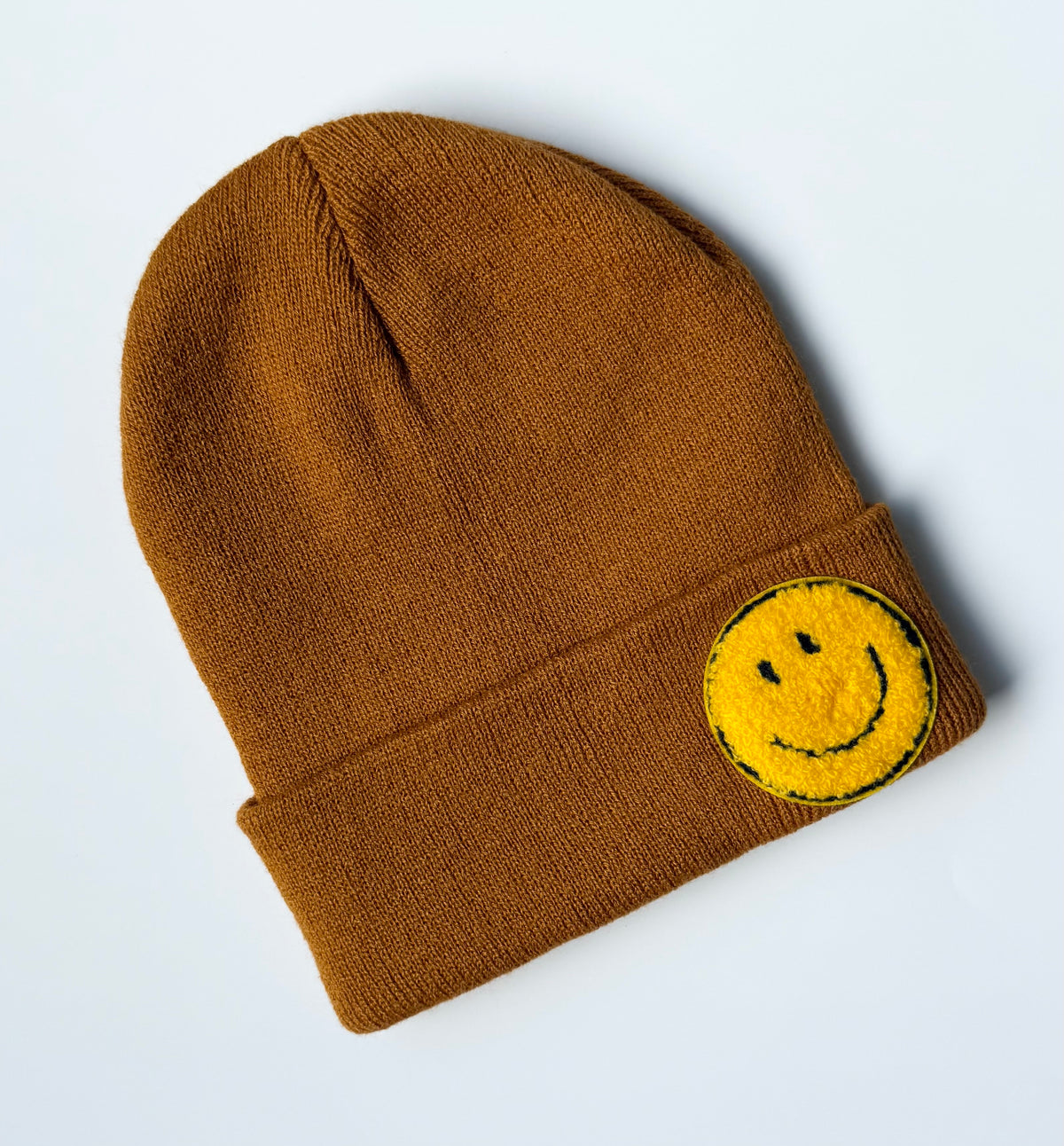 Simple Joys Caramel Smiley Patch Beanie (3-6 Years)