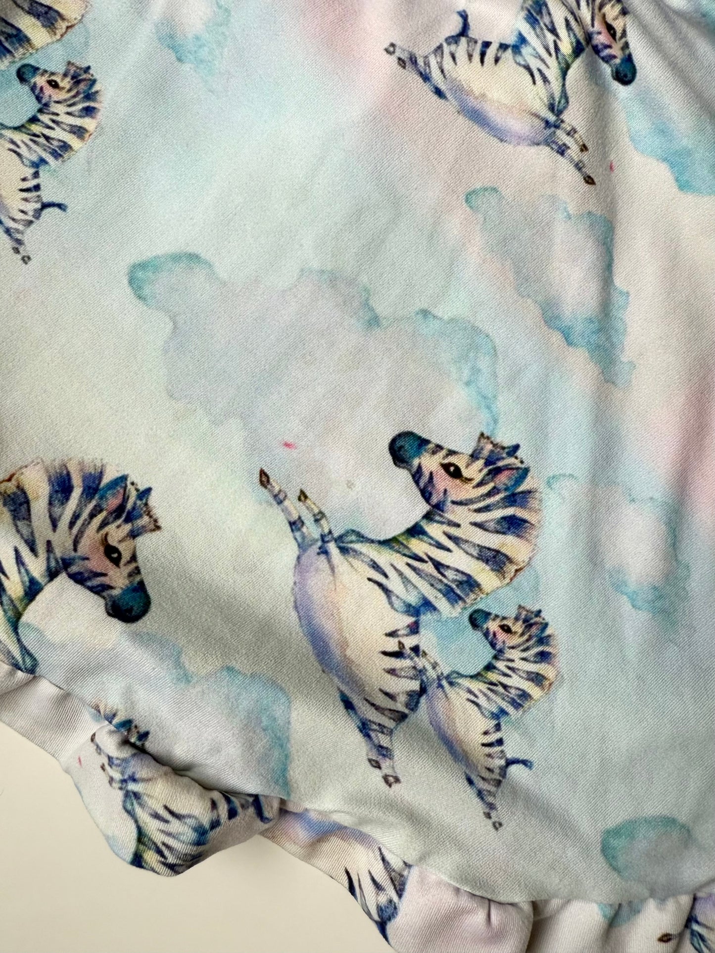 Cheeky Chickadee Blue Zebra Short Sleeve Dress (2T)