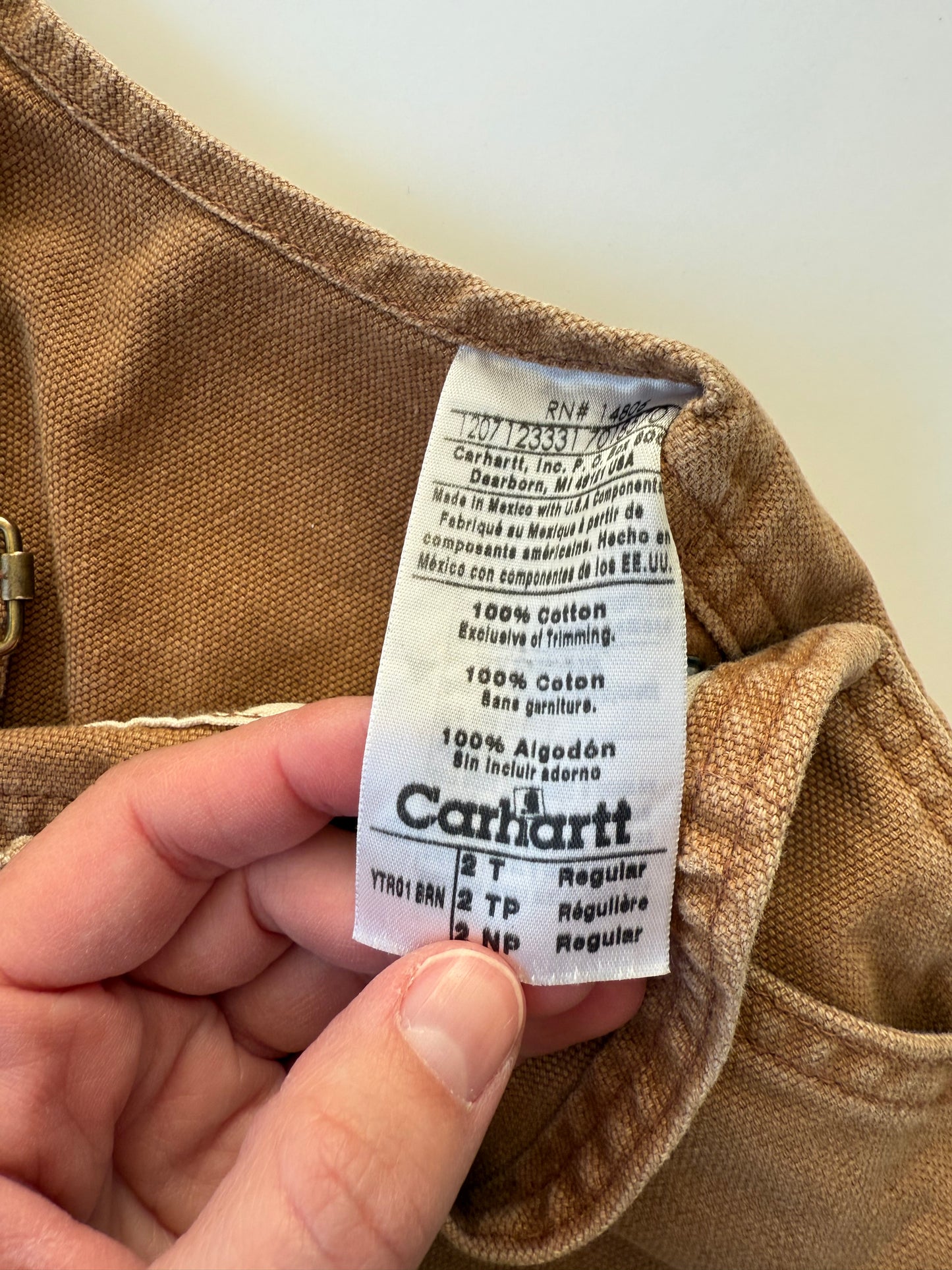 Vintage Carhartt Brown Distressed Overalls (2T)