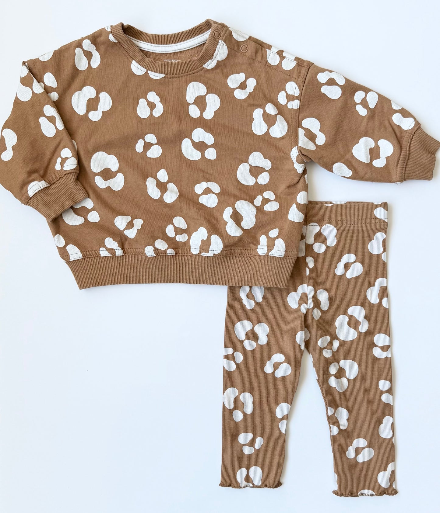 George Brown Cheetah Spotted Sweater & Ribbed Leggings Set (12-18 Months)
