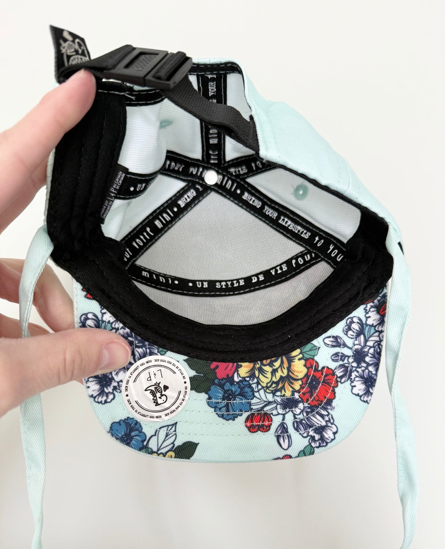 LP Apparel Light Blue Floral SnapBack Hat - Tie Up (0-6 Months)