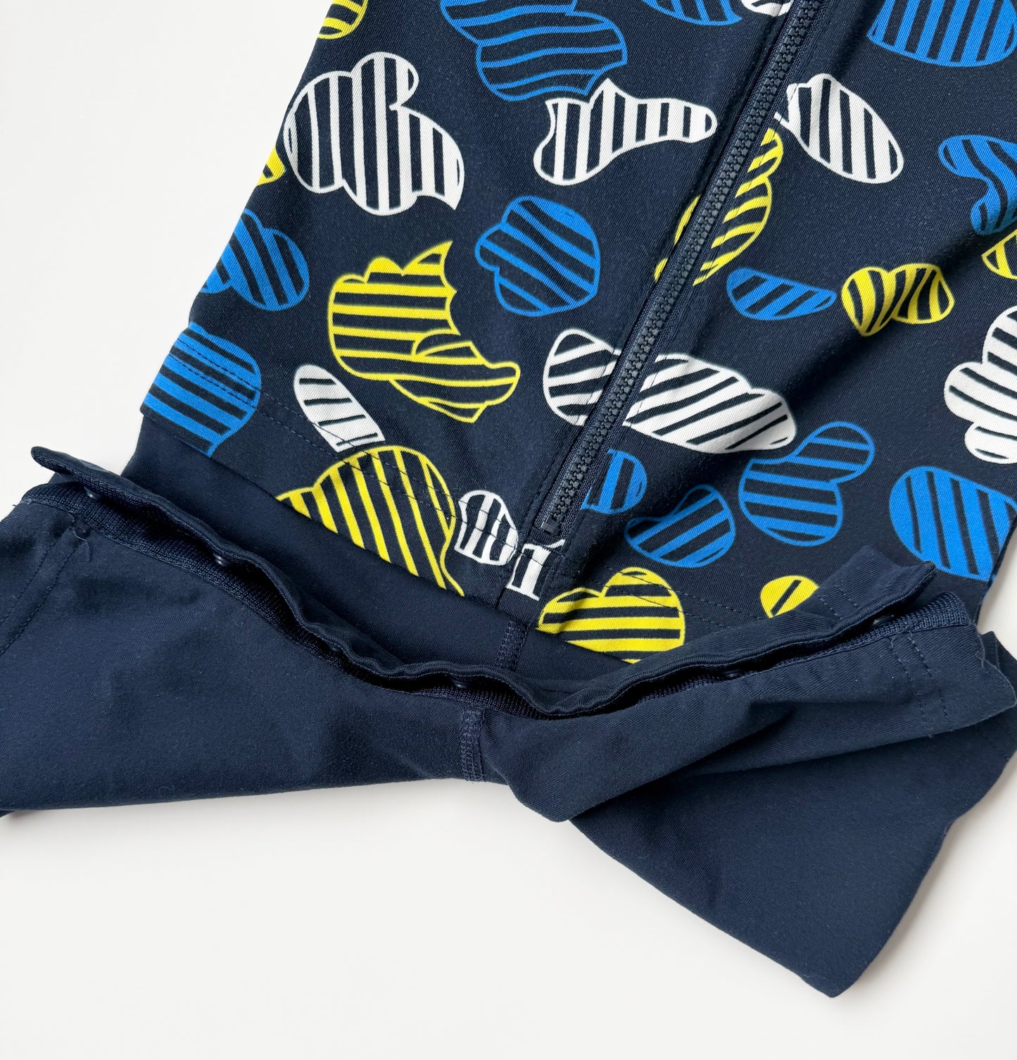 Columbia Navy & Yellow Patterned 1/4 Length Sleeve & Shorts Rashguard One Piece Swimsuit (4T)