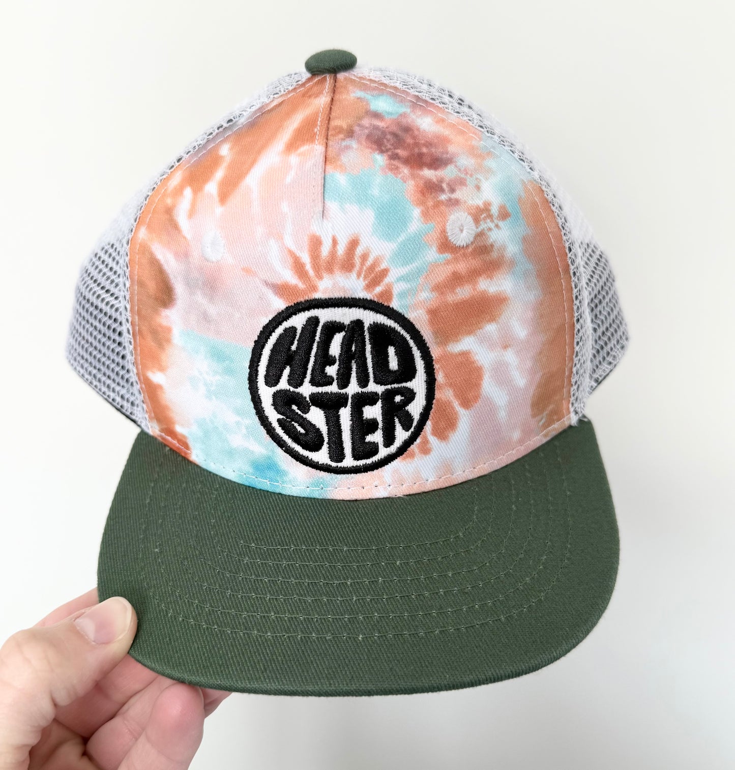 Headster Green Tie Dye Mesh SnapBack Hat (48CM)