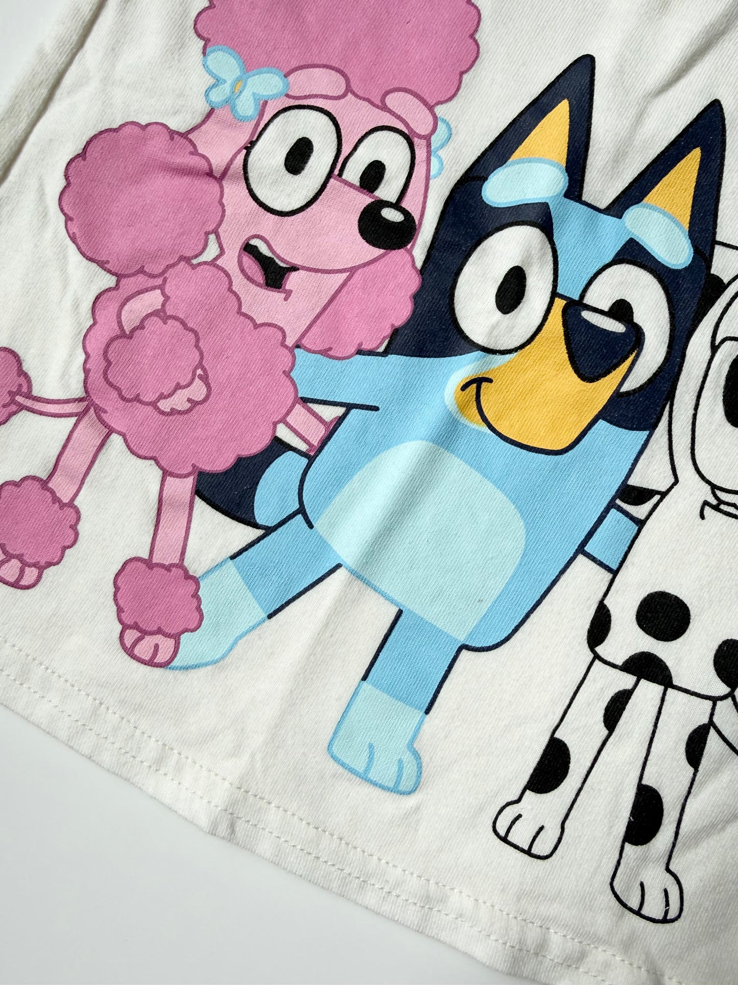 Bluey White “Let’s Play Together” Ruffle Sleeveless Top (3T)