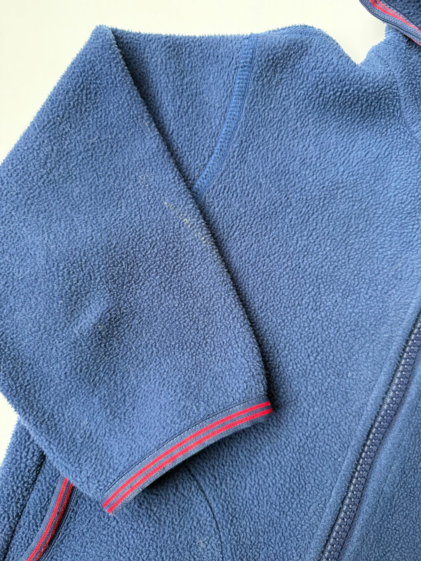 MEC Blue & Red Trim Hooded Fleece Zip Up (3T)