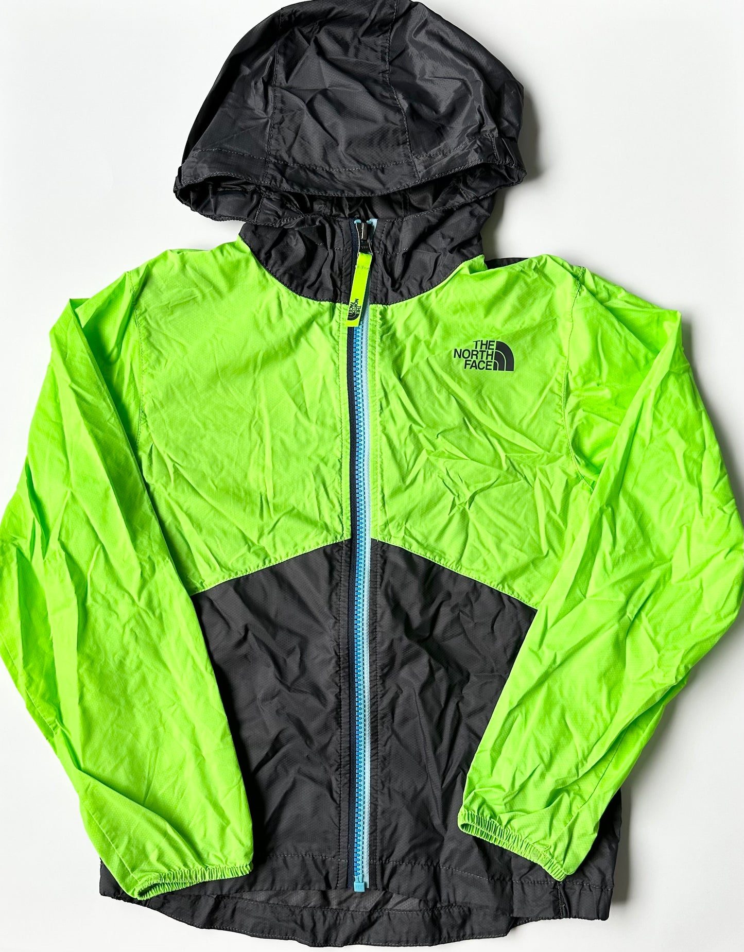 The North Face Neon Green & Grey Wind Breaker (7-8 Years)