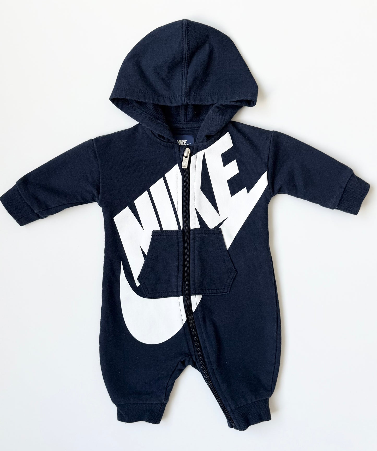 Nike Navy Zipper All Day Play Coverall (0-3 Months)