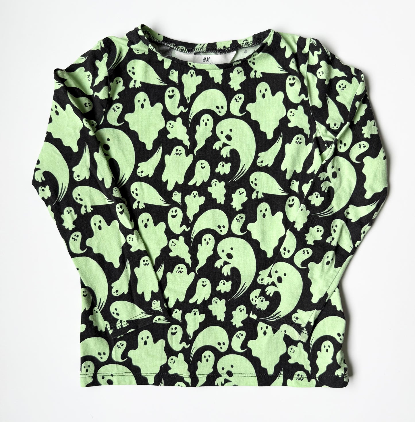 H&M Black & Neon Ghosts Long Sleeve (4-6 Years)