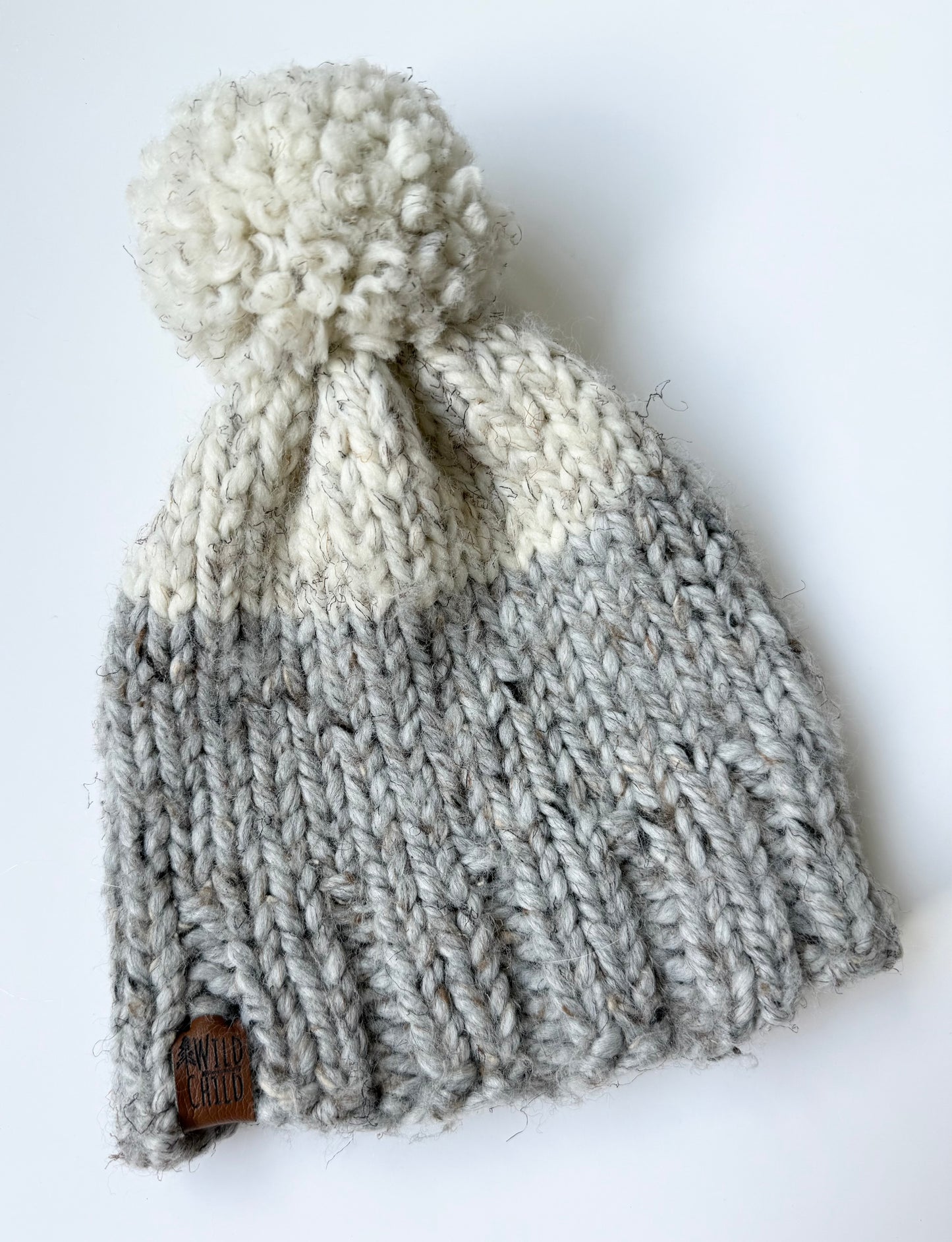 Wild Child Grey & White Pom Knit Toque (0-12 Months)