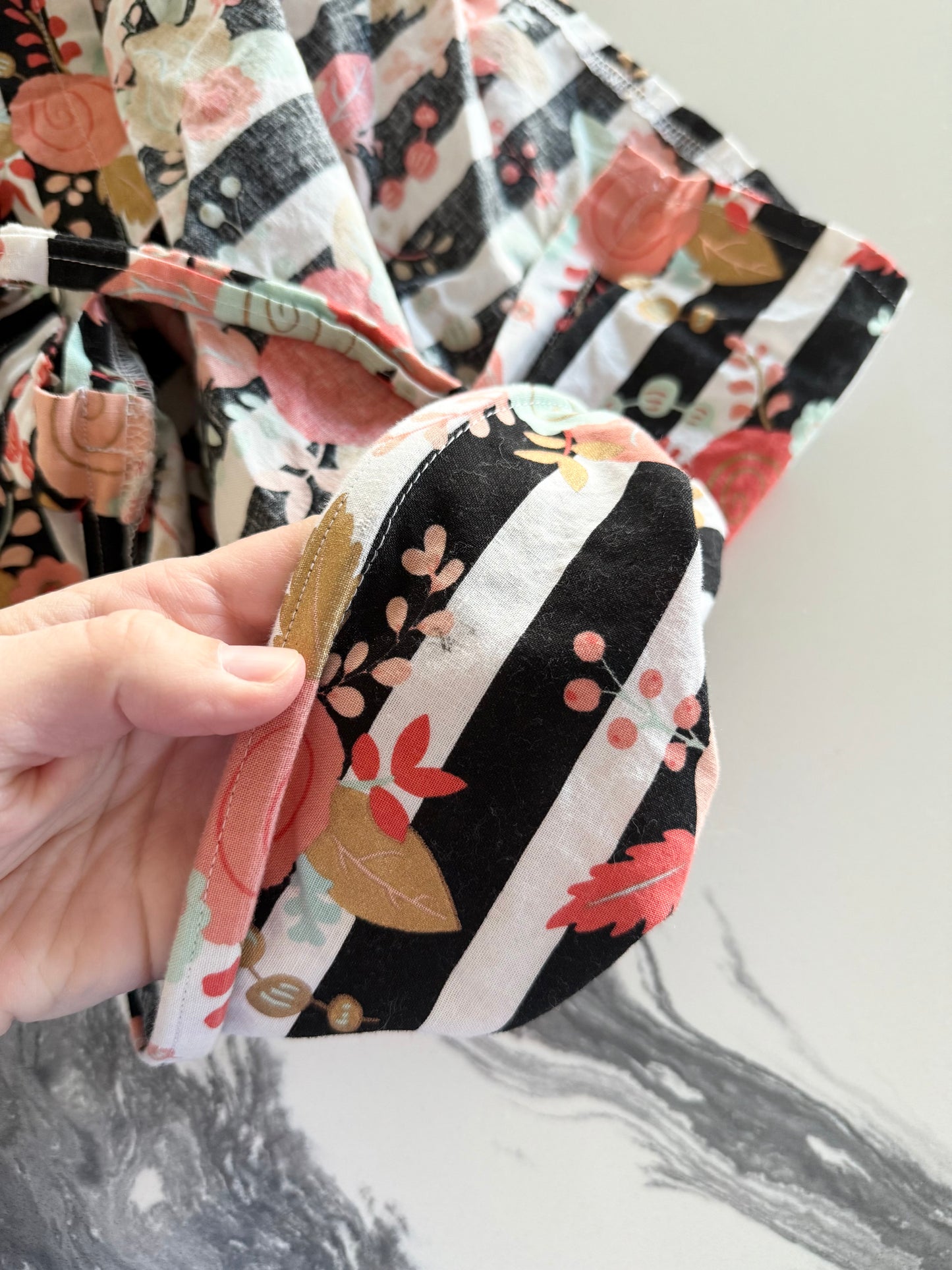 Playful Peanut Striped Floral Nursing Cover