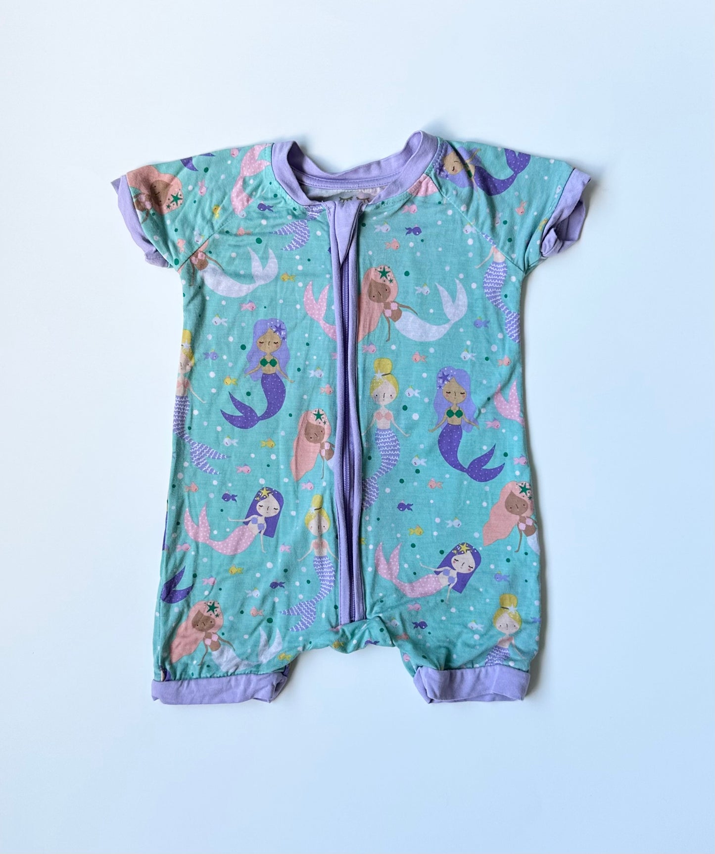 Little Sleepies Mermaid Magic Shorty Romper (3-6 Months)
