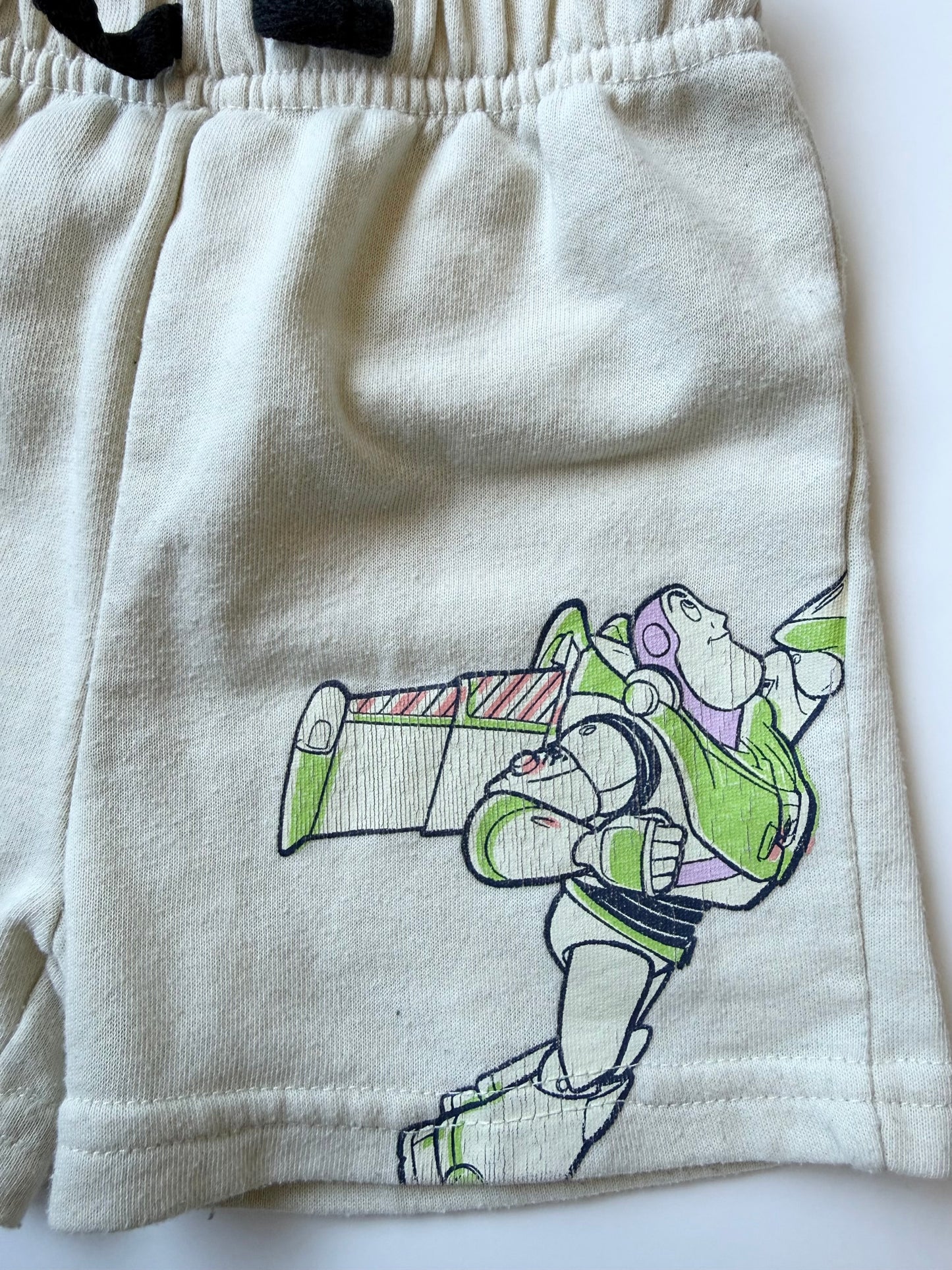 Disney Baby Pixar Toy Story Light Yellow Characters Short Sleeve Hoodie & Shorts Set (24 Months)