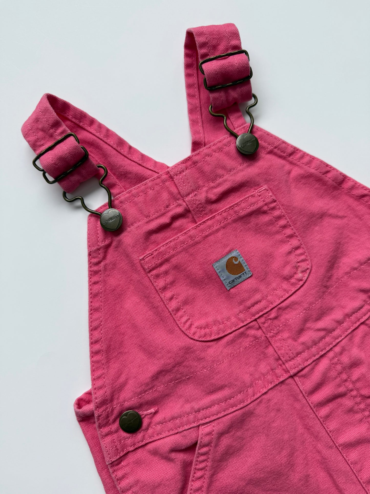 Carhartt Darker Pink Canvas Bib Overalls (2T)
