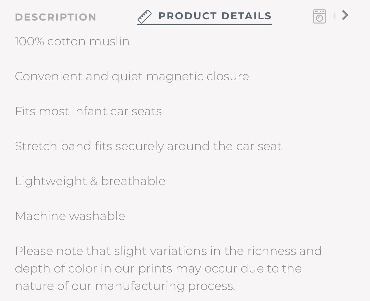 Little Unicorn Tropical Leaves Muslin Car Seat Canopy