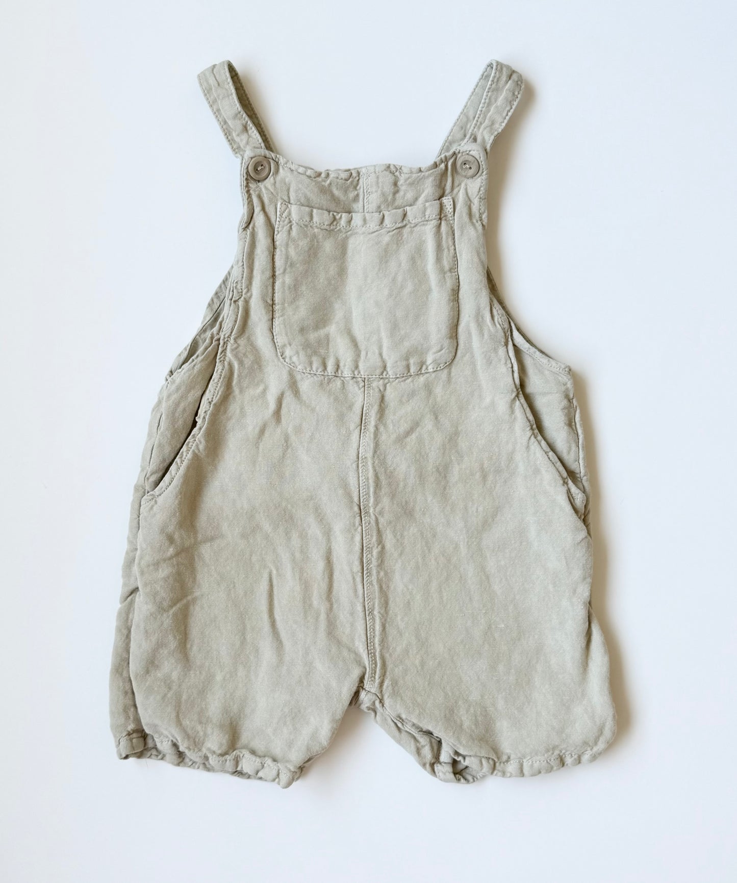 Zara Light Beige Fabric Shorty Overalls (3-4 Years)