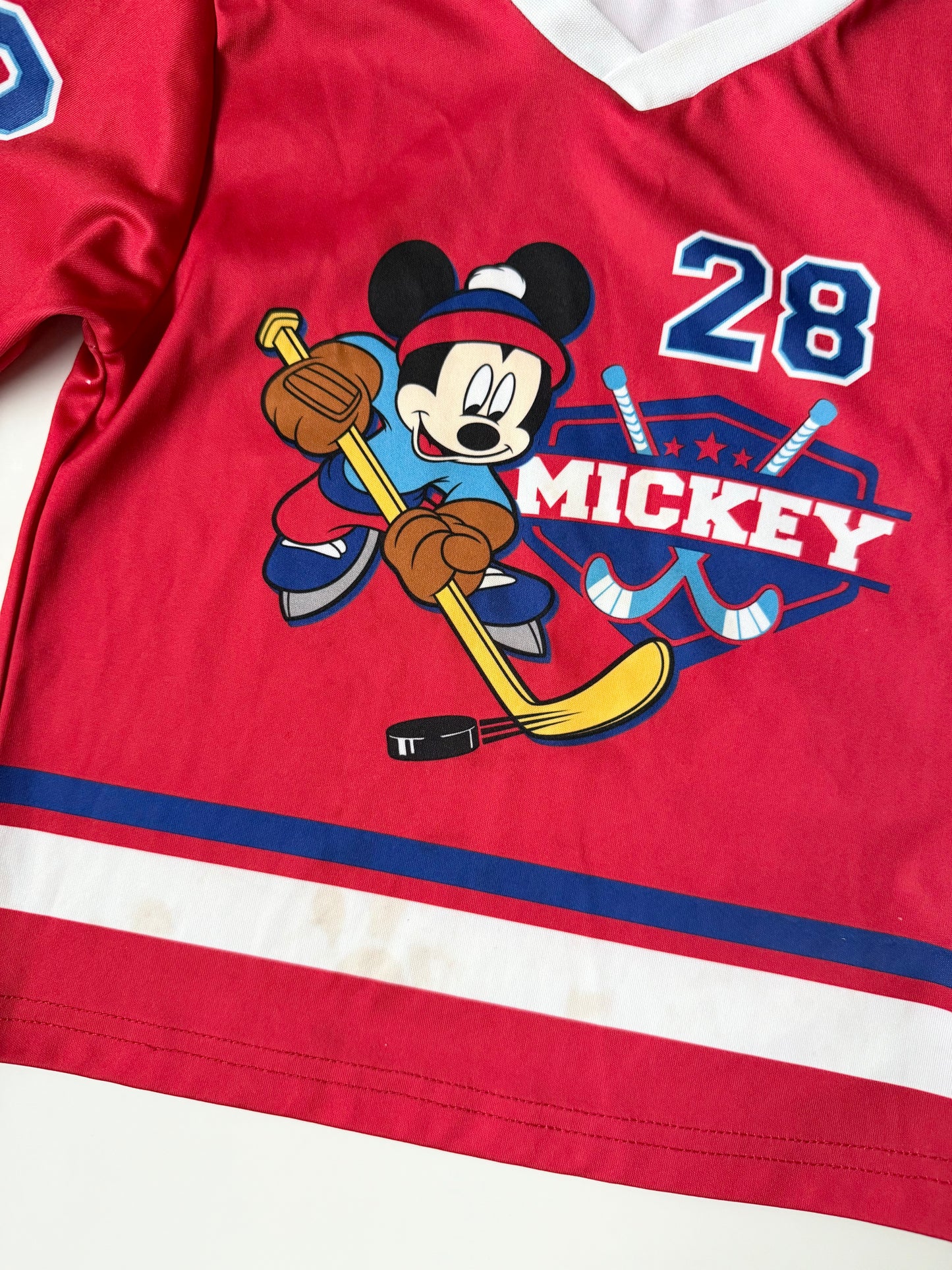Vintage Disney Mickey Mouse Red Hockey Jersey
Size: 3T