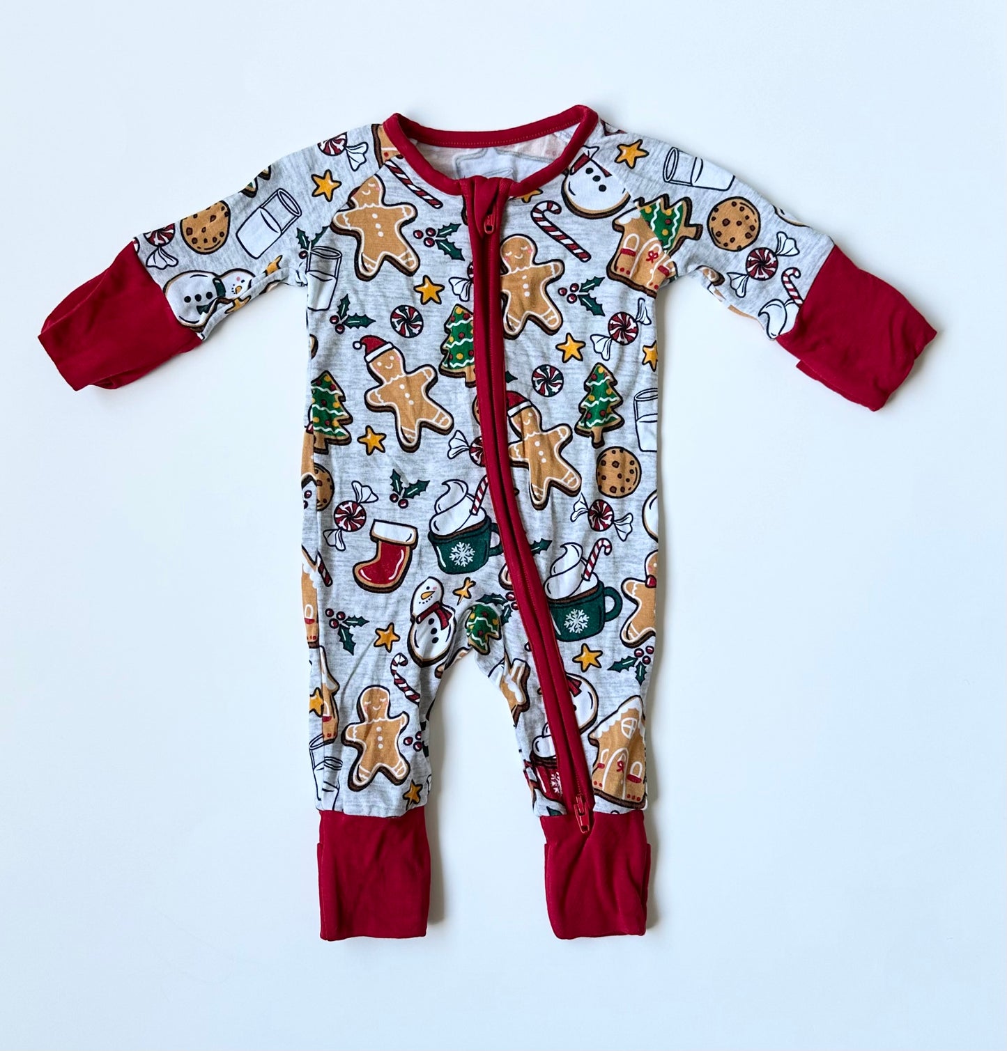 Little Sleepies Grey & Red Holiday Treats Sleeper Romper (Preemie)