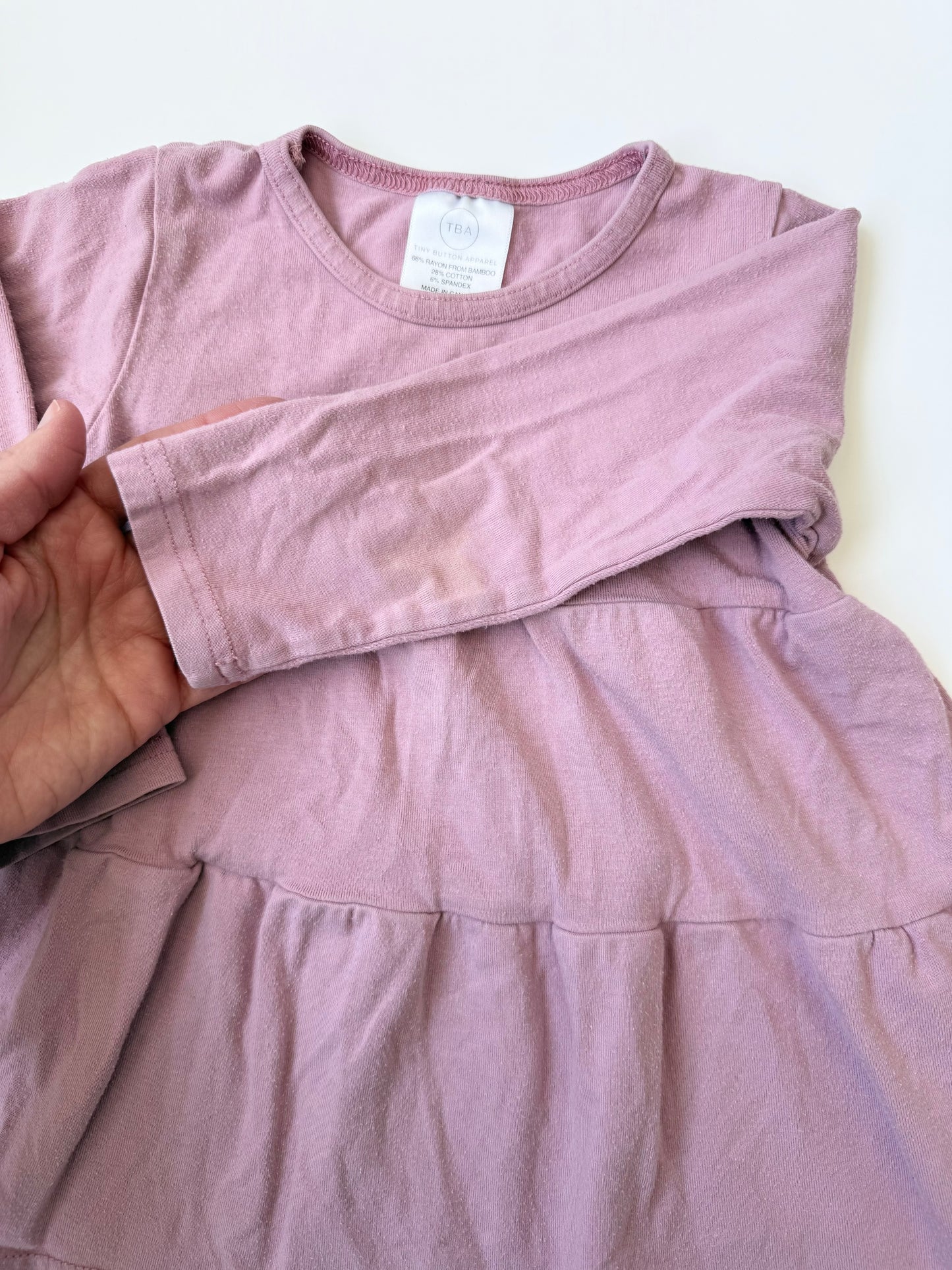 Tiny Button Apparel Pink Tiered Peplum Long Sleeve (2/3T)