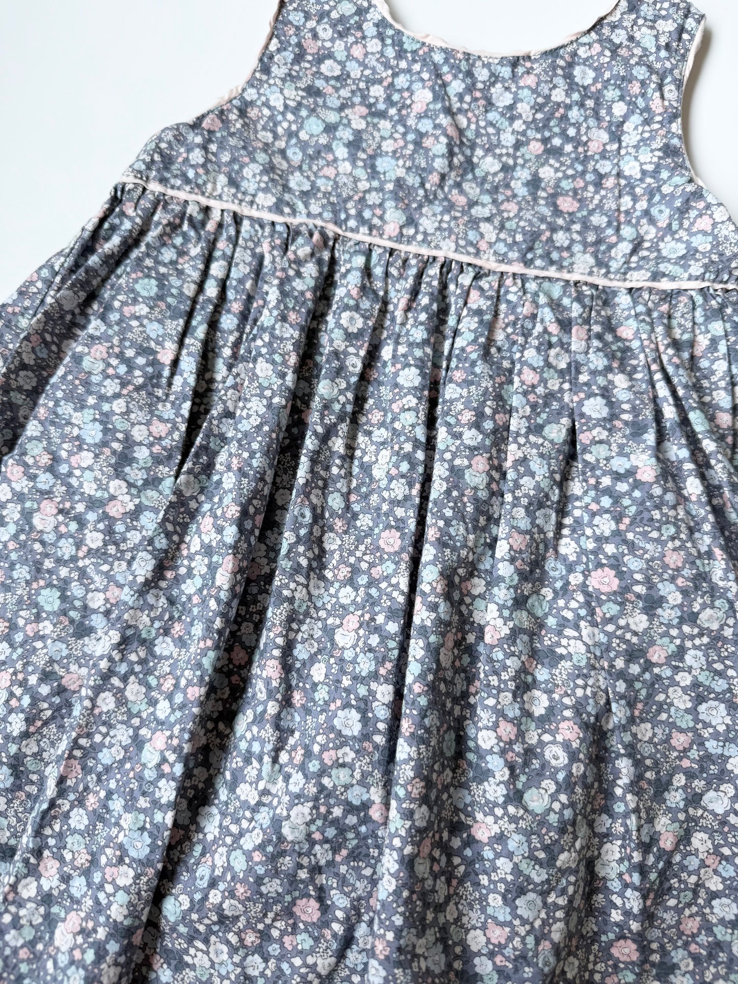 Wheat Pastel Blue & Pink Floral Sleeveless Dress (2 Years)