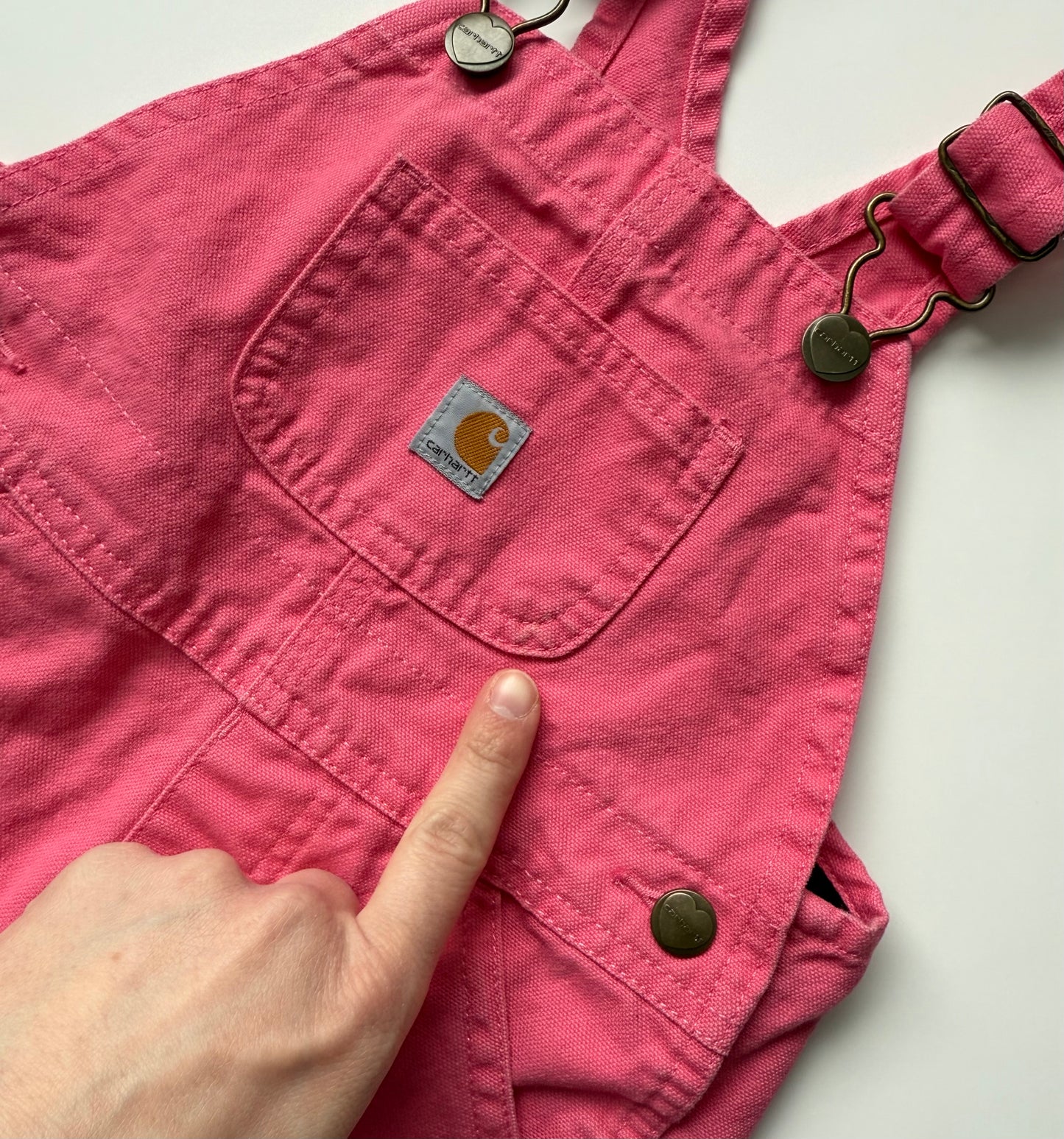 Carhartt Darker Pink Canvas Bib Overalls (2T)