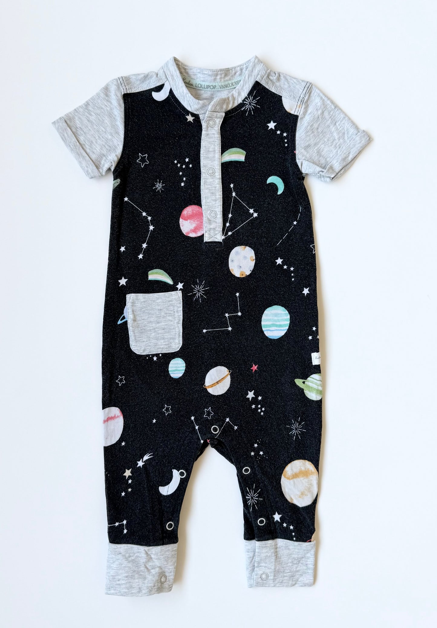 Loulou Lollipop Planets T-Shirt Jumpsuit (3-6 Months)