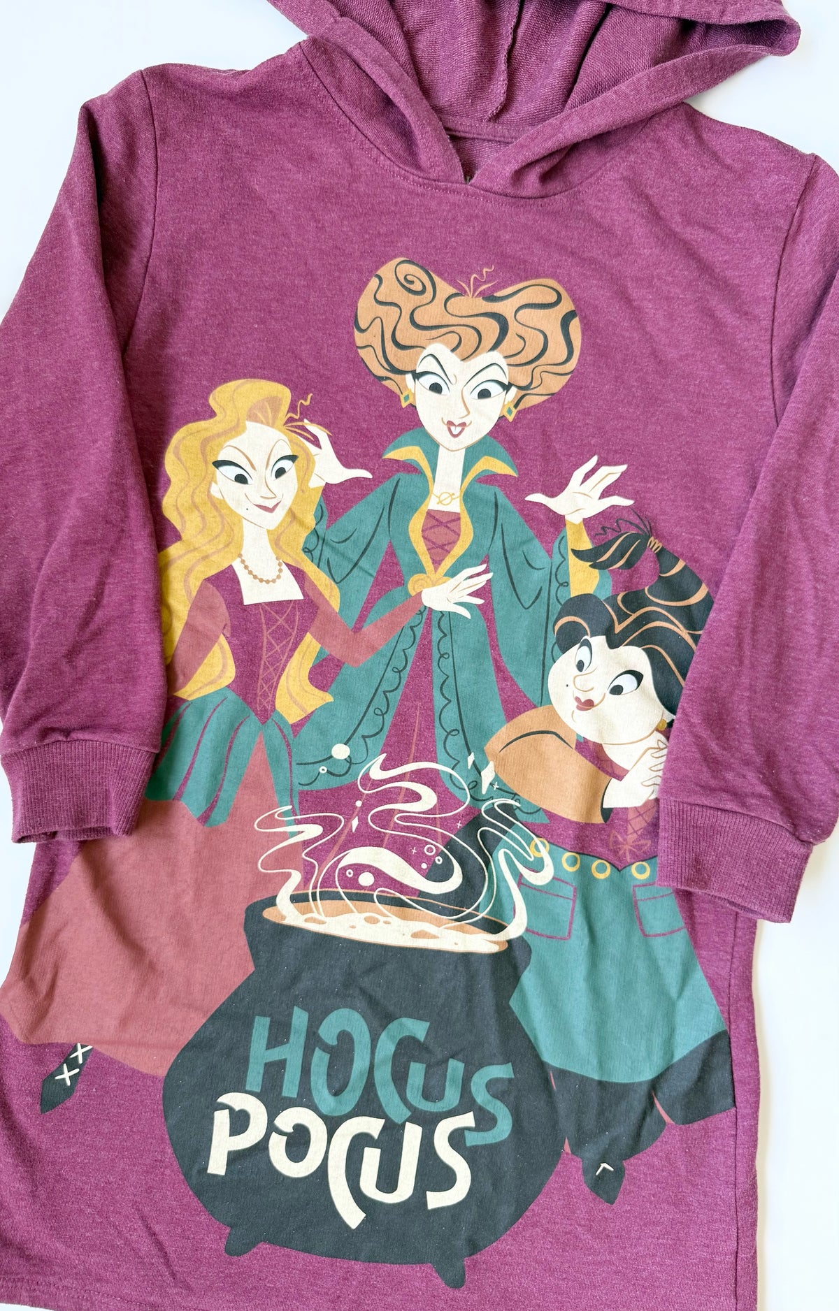 Disney Hocus Pocus Maroon Hooded Sweater Dress (7-8 Years)