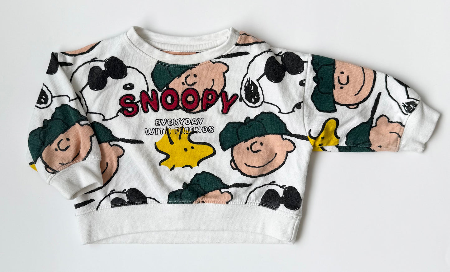 Lil’ Peppers Boys x Peanuts White “Snoopy” Characters Crewneck Sweater (1-2 Years)