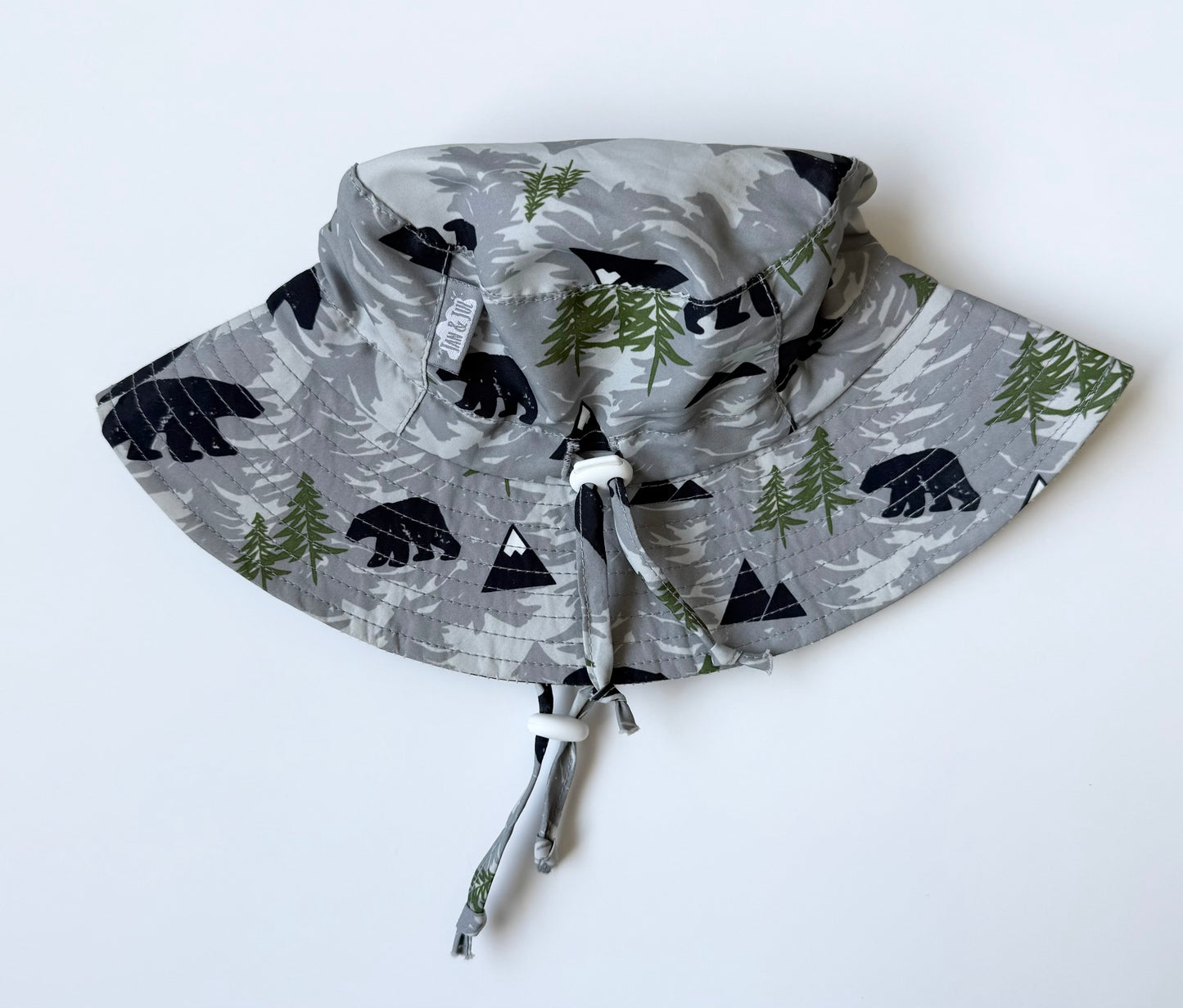 Jan & Jul Grey Forest Bears Sun Hat (0-6 Months - Small)