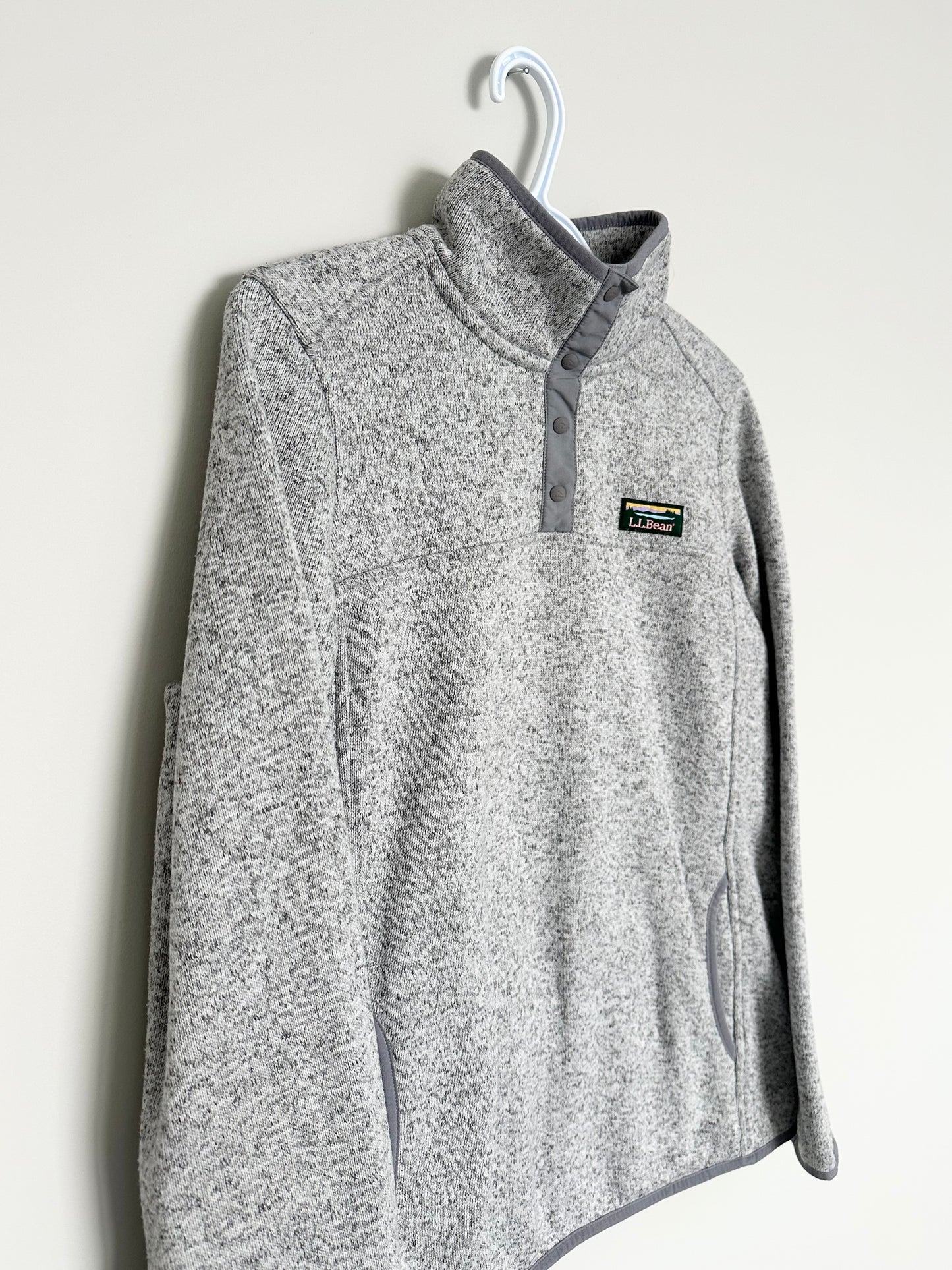Women’s L.L.Bean Pewter Grey Sweater Fleece Pullover (Large)