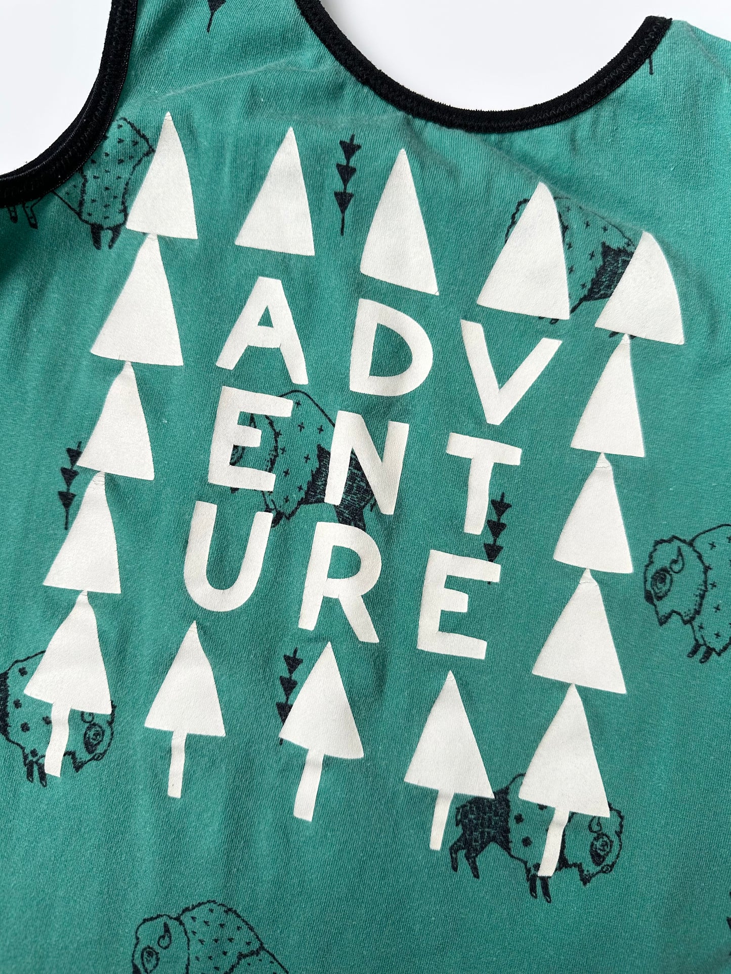 RAGS Green Buffalo “Adventure” Sleeveless Shorty Romper (12-18 Months)