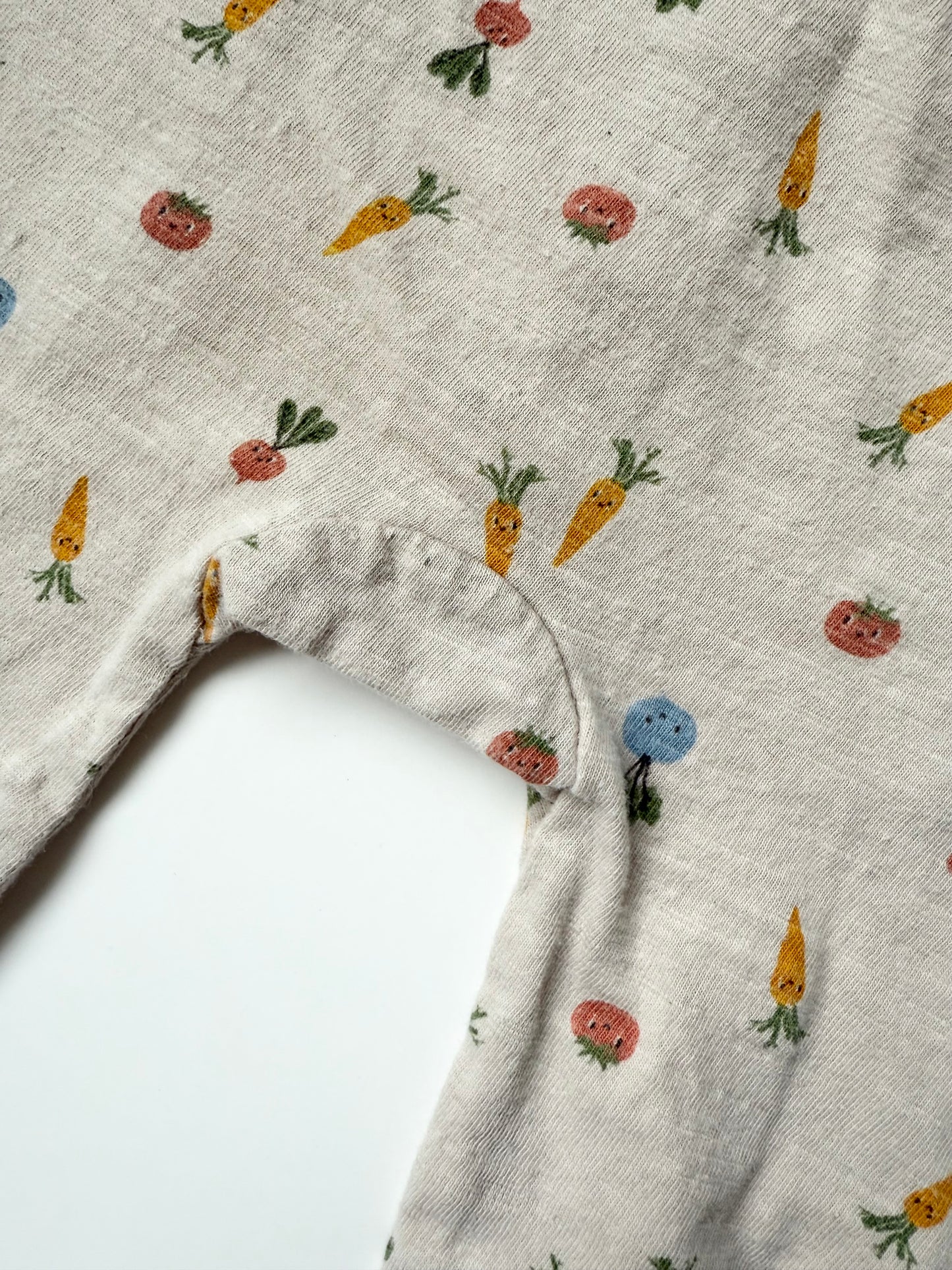 Rabbit + Bear Beige Veggies T-Shirt Romper (18 Months)