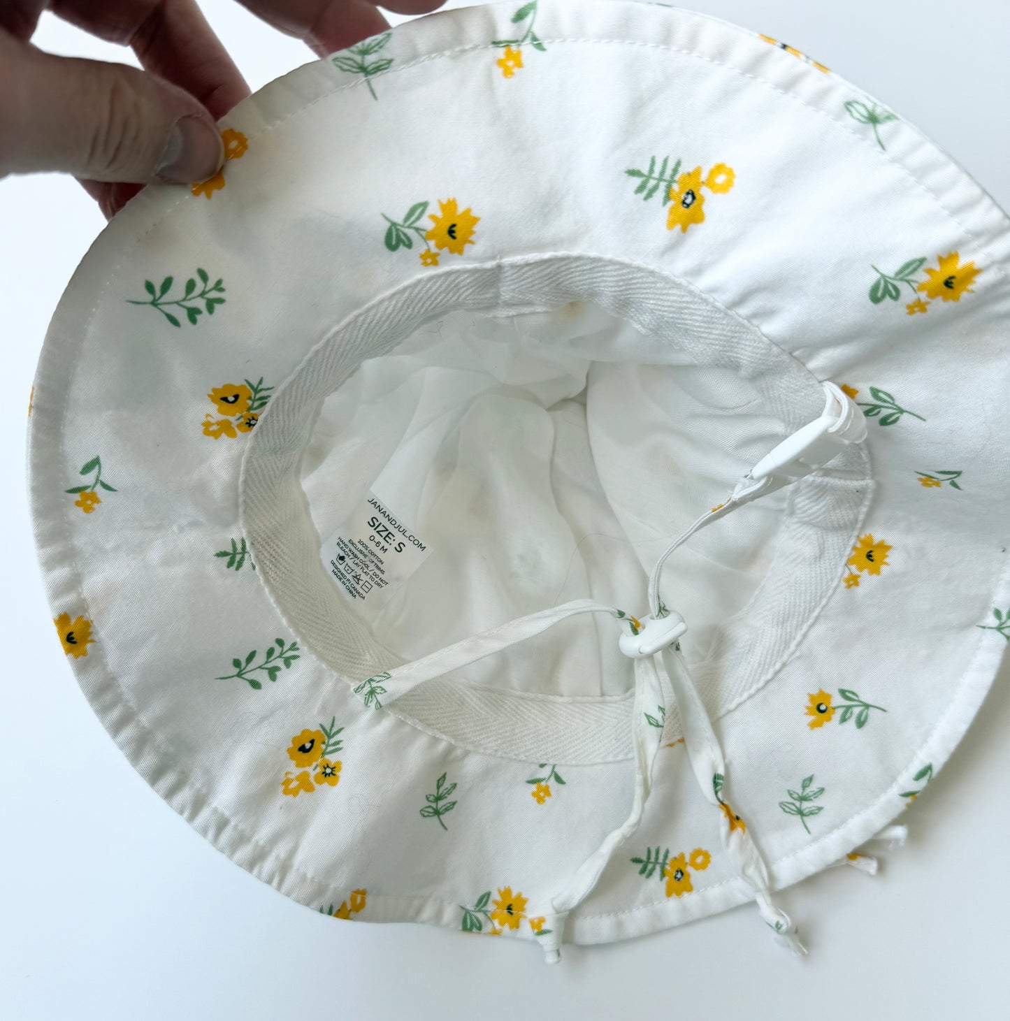Jan & Jul White & Dainty Floral Sun Hat (0-6 Months - Small)