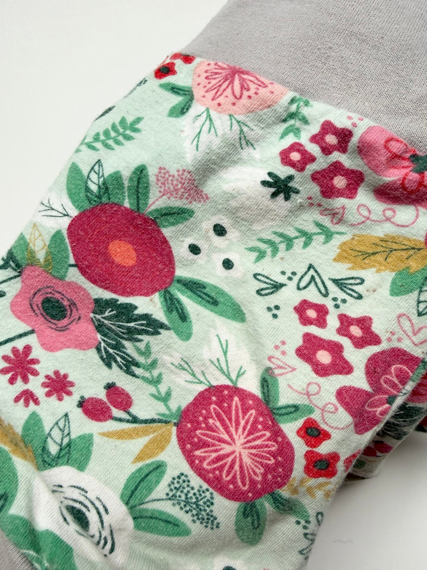 Blankaroo Handmade Grey & Colorful Floral Shorts (6-12 Months)