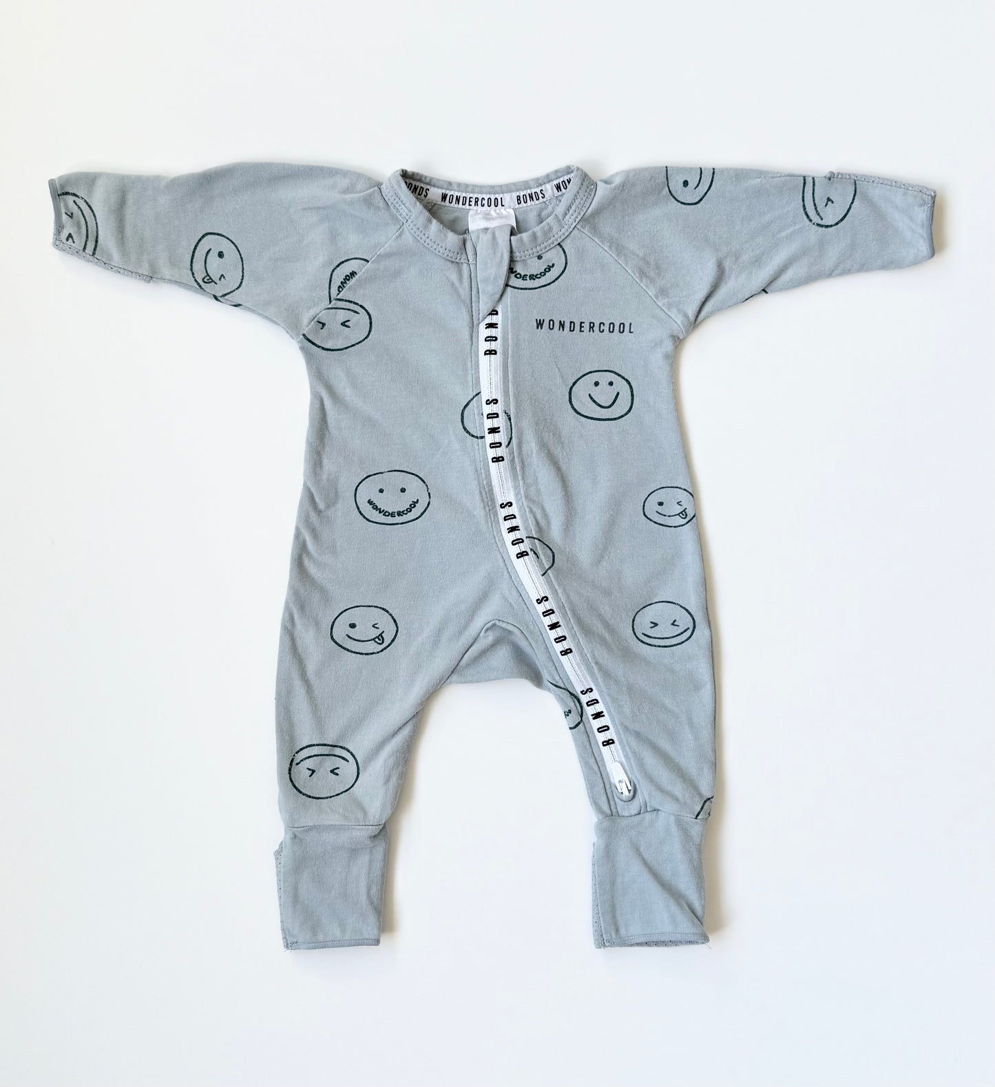 Bonds Wondercool Blue Smiley Sleeper Romper (Newborn)