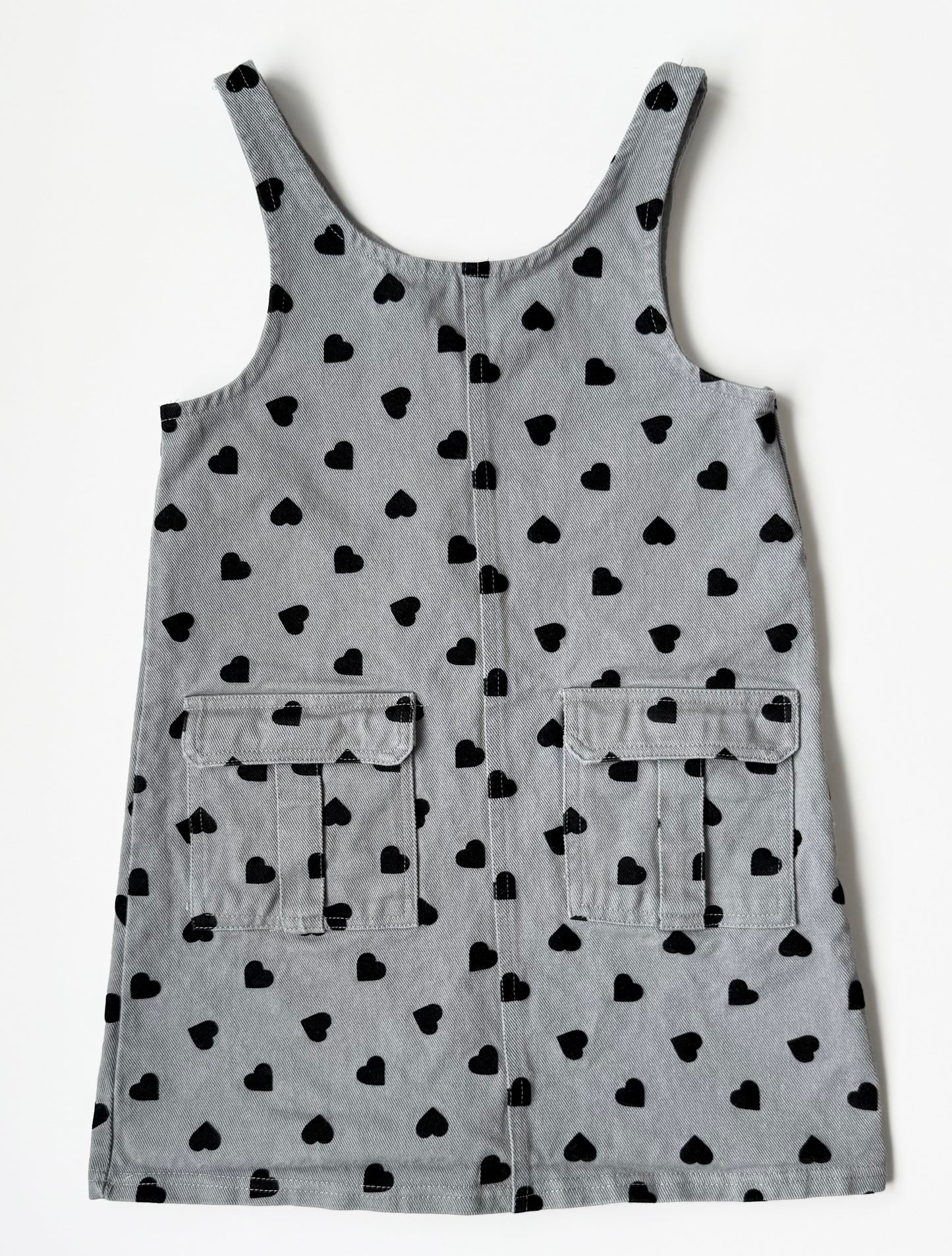 Between Grey & Black Hearts Jean Dress (7 Years)