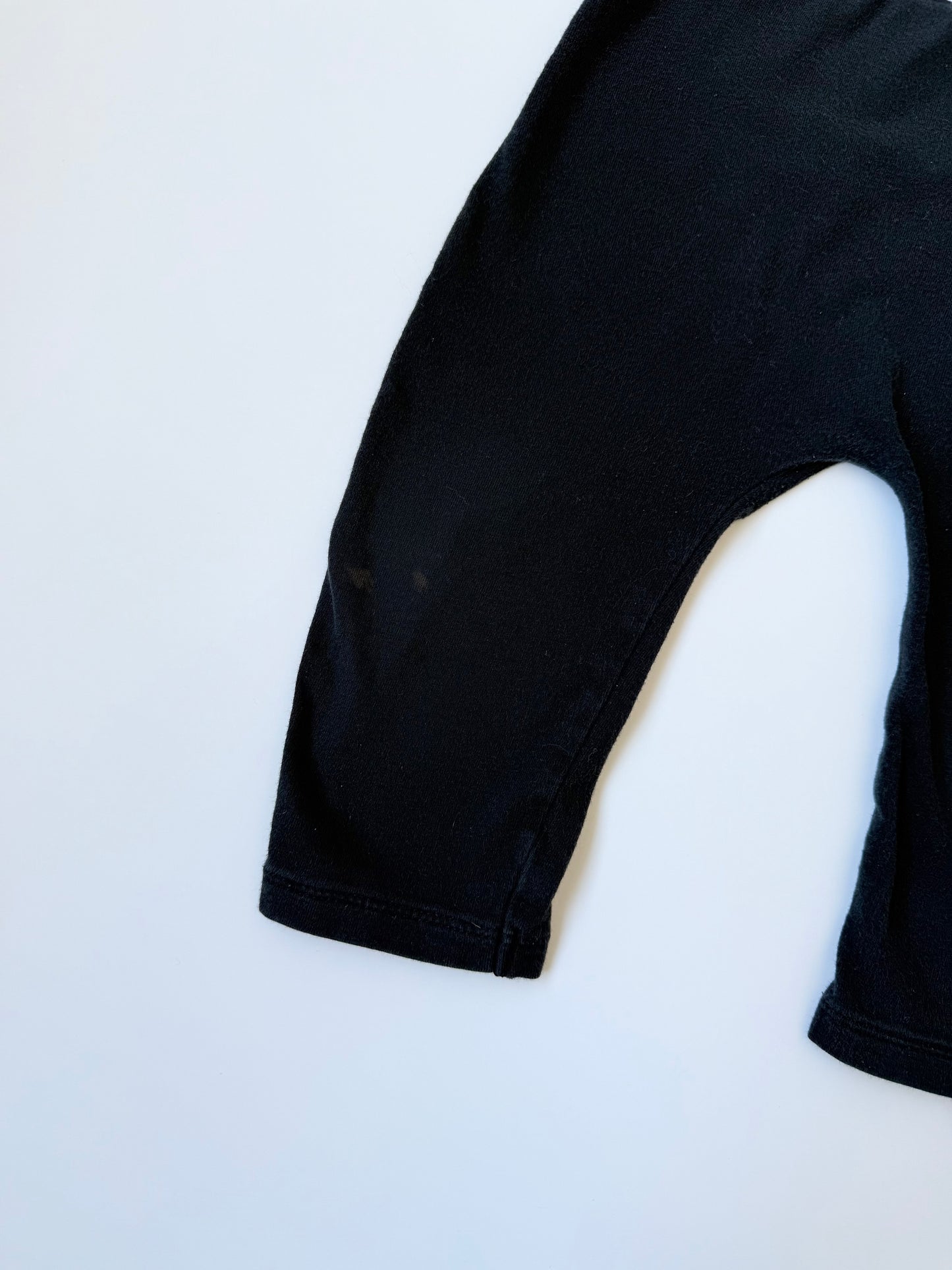 Bonds Black Leggings - White Waistband (6-12 Months)