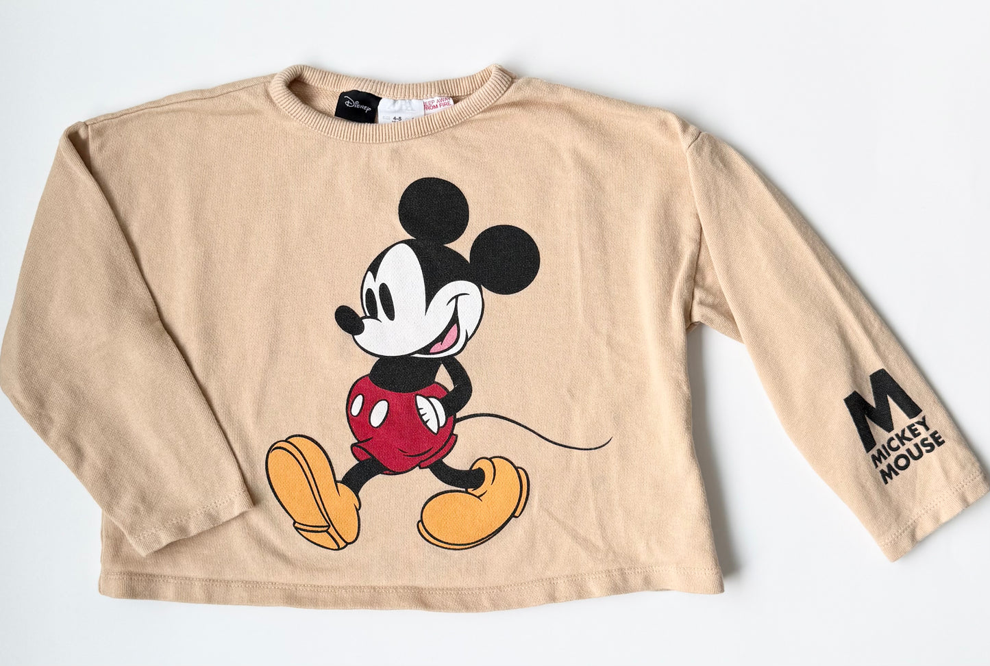 Zara x Disney Tan Mickey Mouse Crewneck Pullover (4-5 Years)