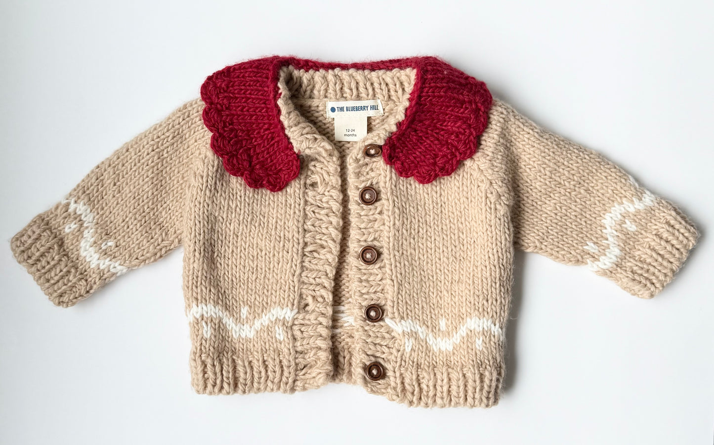 The Blueberry Hill Gingerbread Knit Cardigan (12-24 Months)