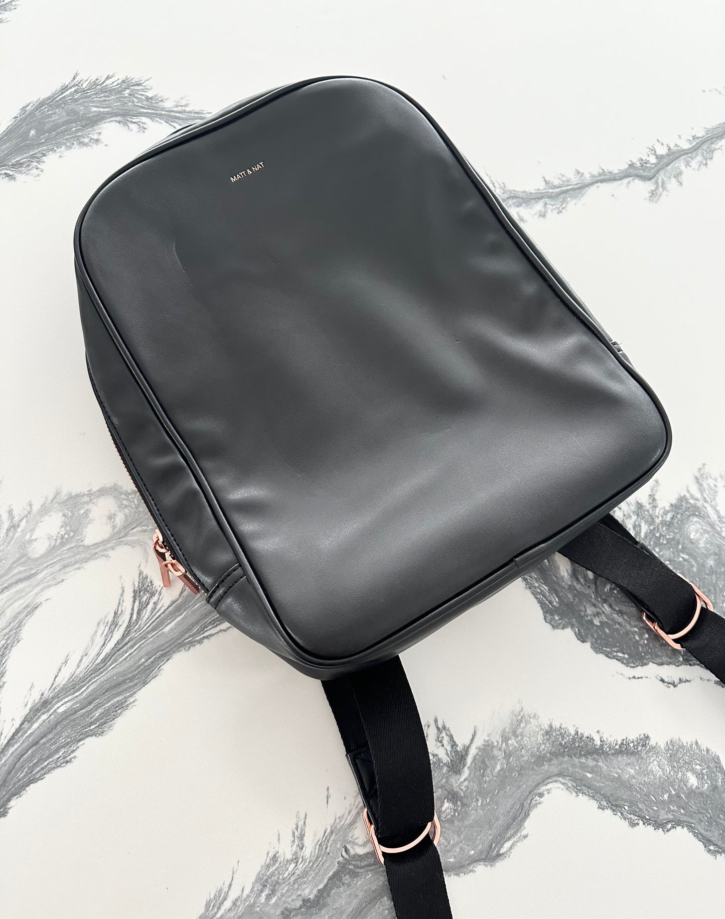 Matt & Nat Alex Black Vegan Backpack - Loom Collection
