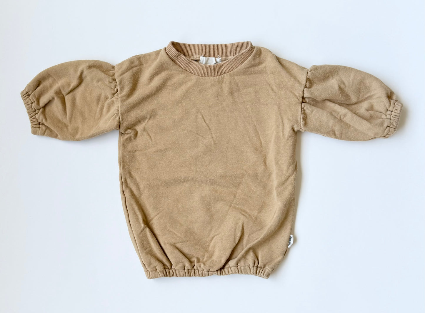 Greige Tan Puff Sleeve Sweater (3-6 Months)