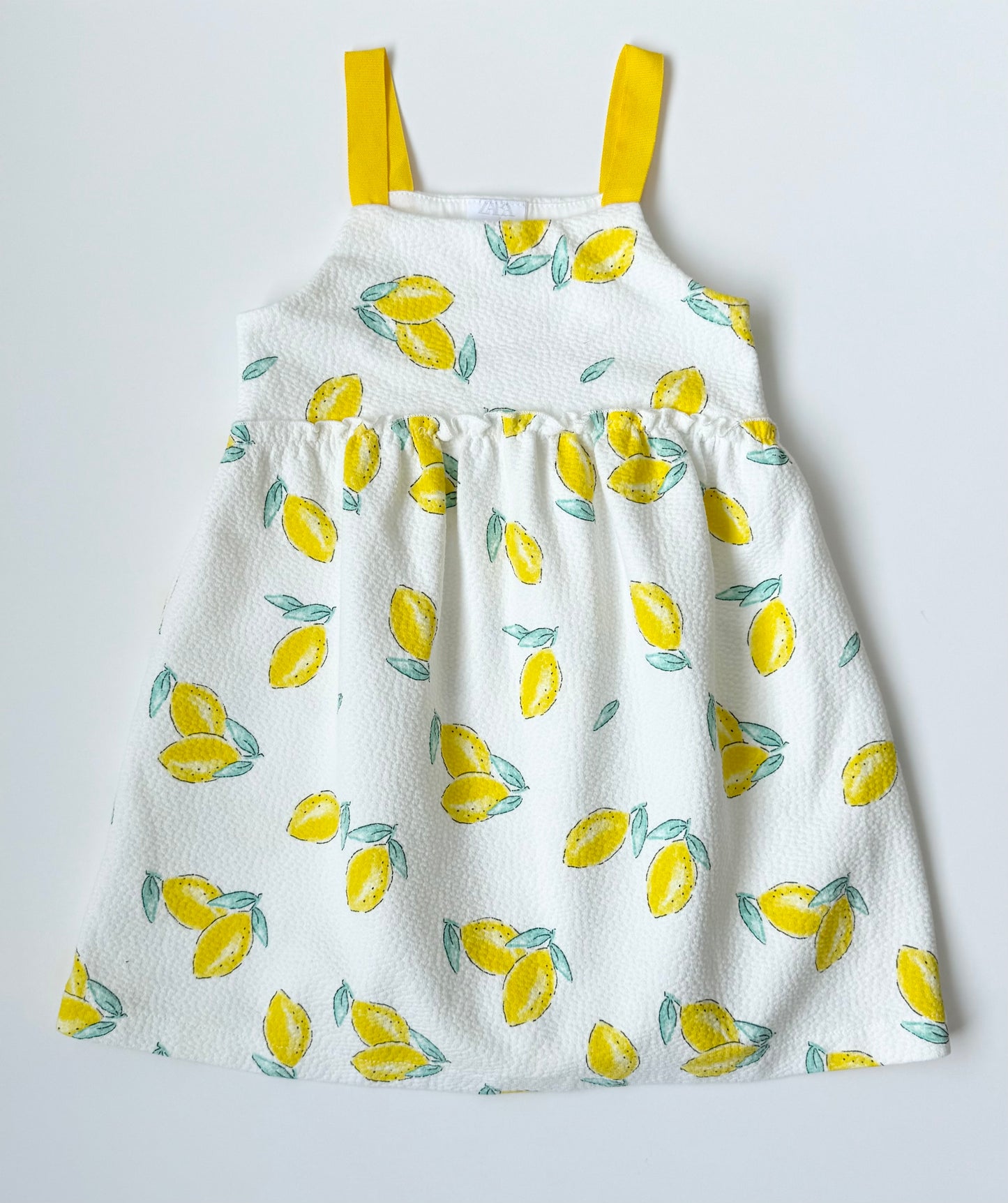 Zara White & Yellow Lemon Dress (3-4 Years)