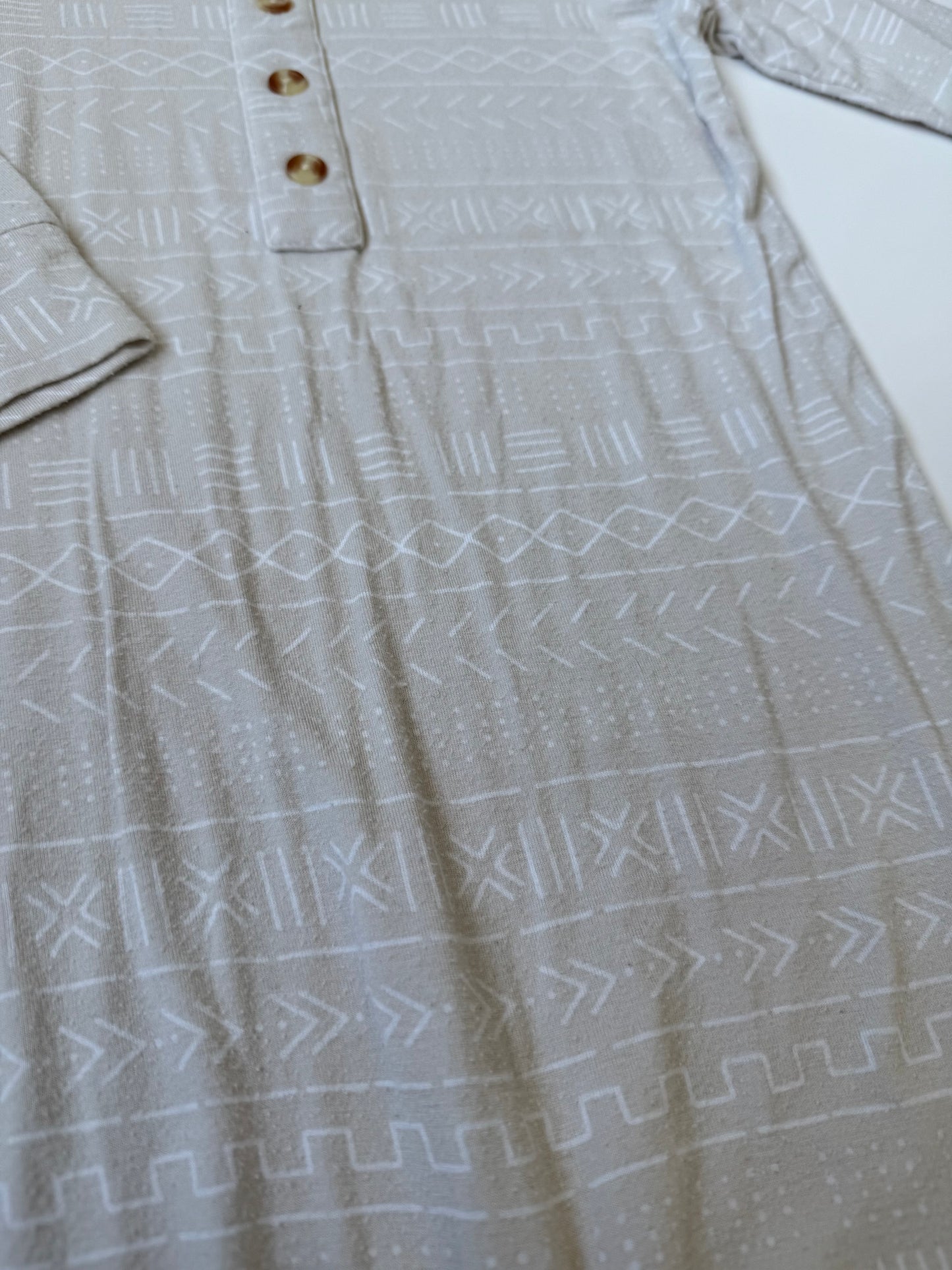 Bambi & Birdie Light Tan Geometric Jumpsuit (2-3 Years)