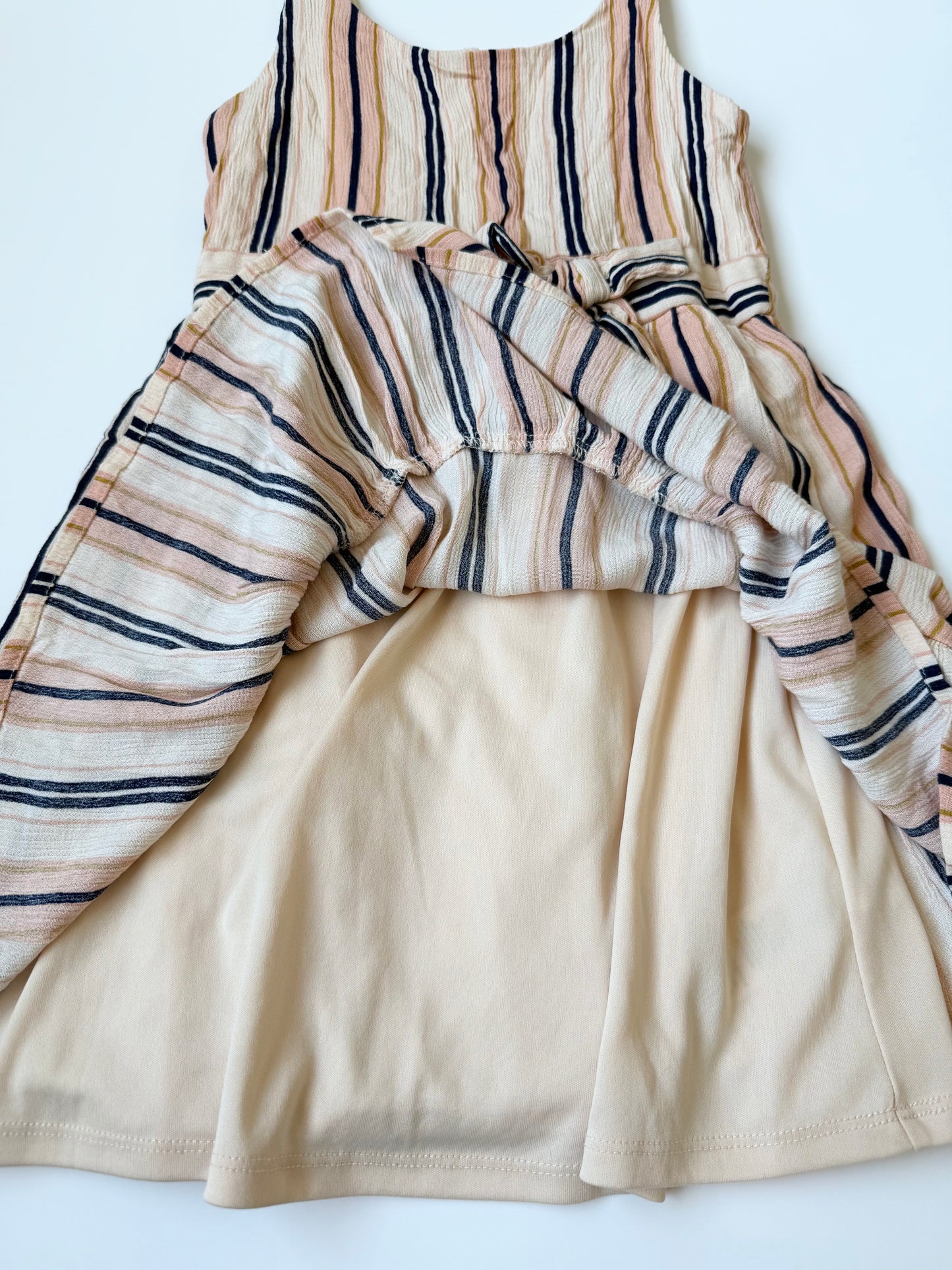 Zunie Navy & Peach Tank Flowy Dress (7-8 Years)
